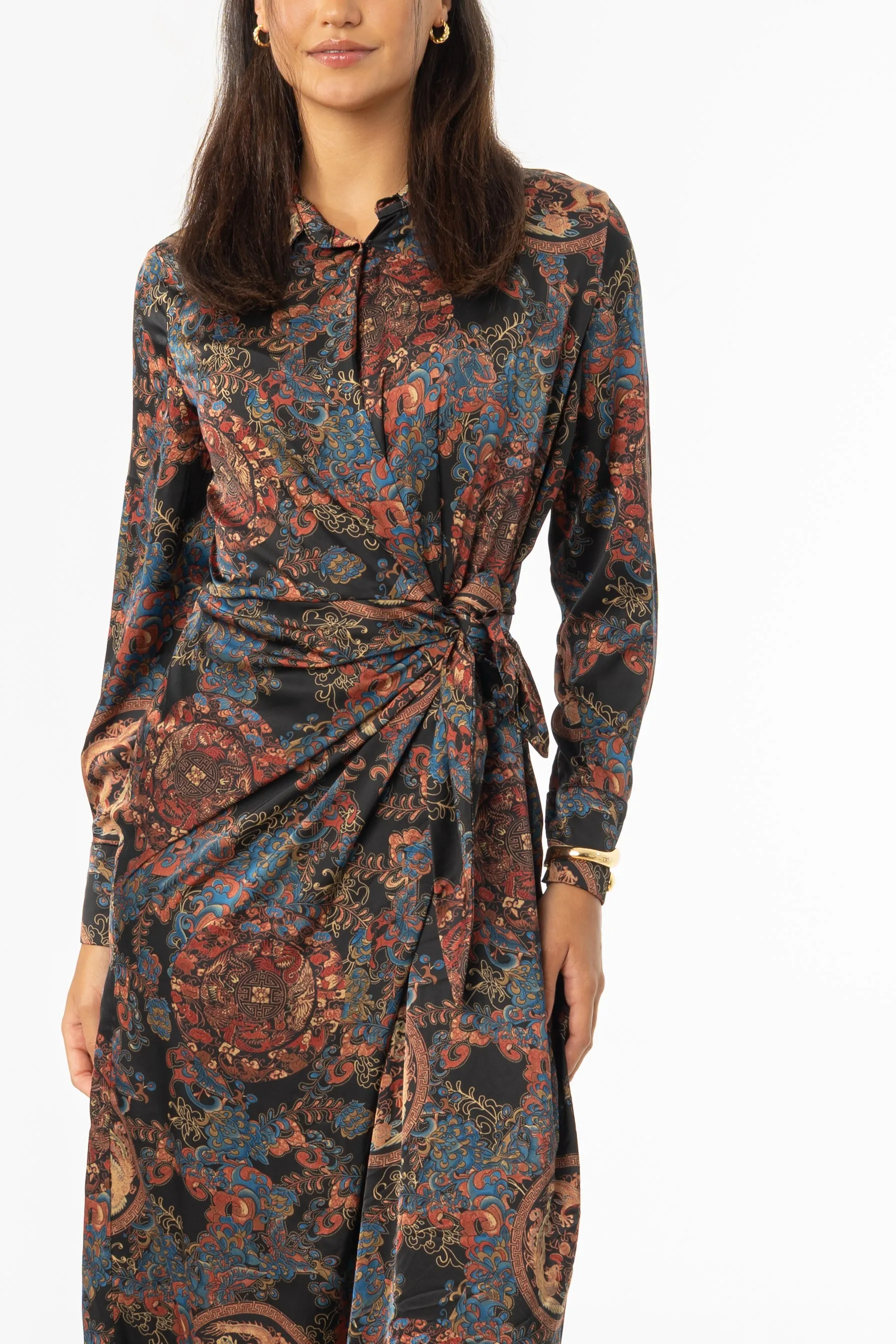 Multicolor Side Tie Maxi Dress Weekend Style