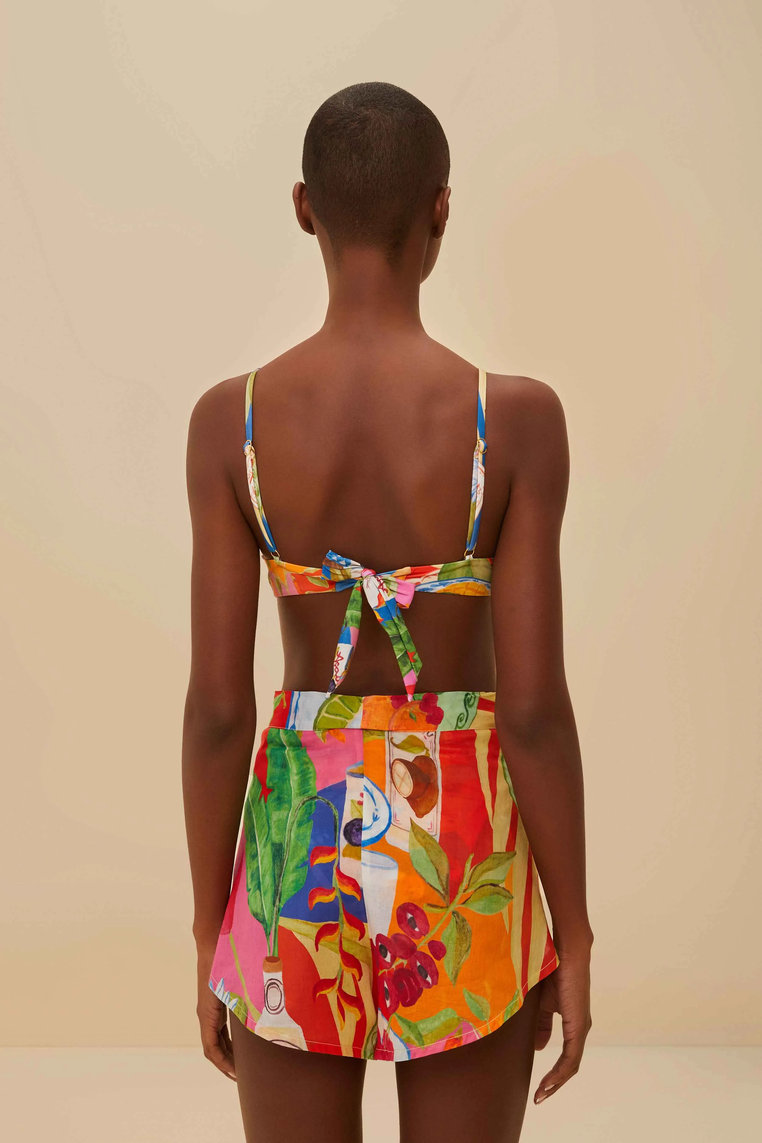 linen option Multicolor Summer Picnic Shorts