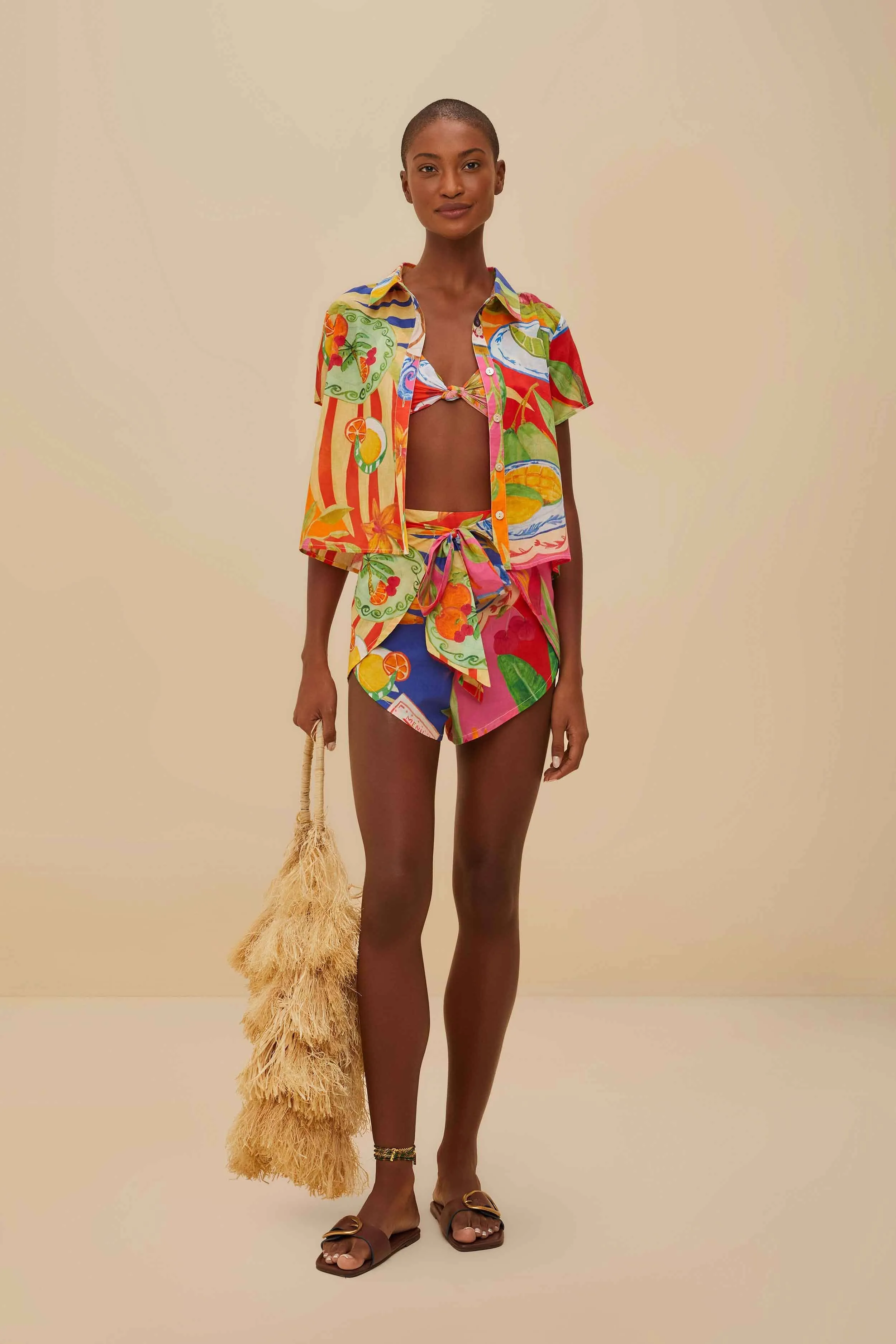 Multicolor Summer Picnic Shorts Mood Casual Stain-Resistant