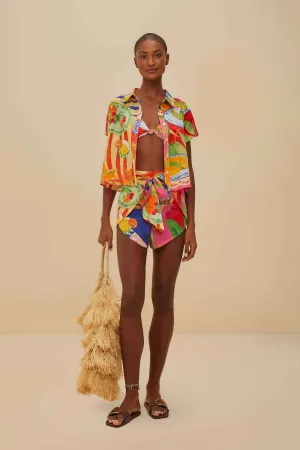 Multicolor Summer Picnic Shorts Mood Casual Stain-Resistant