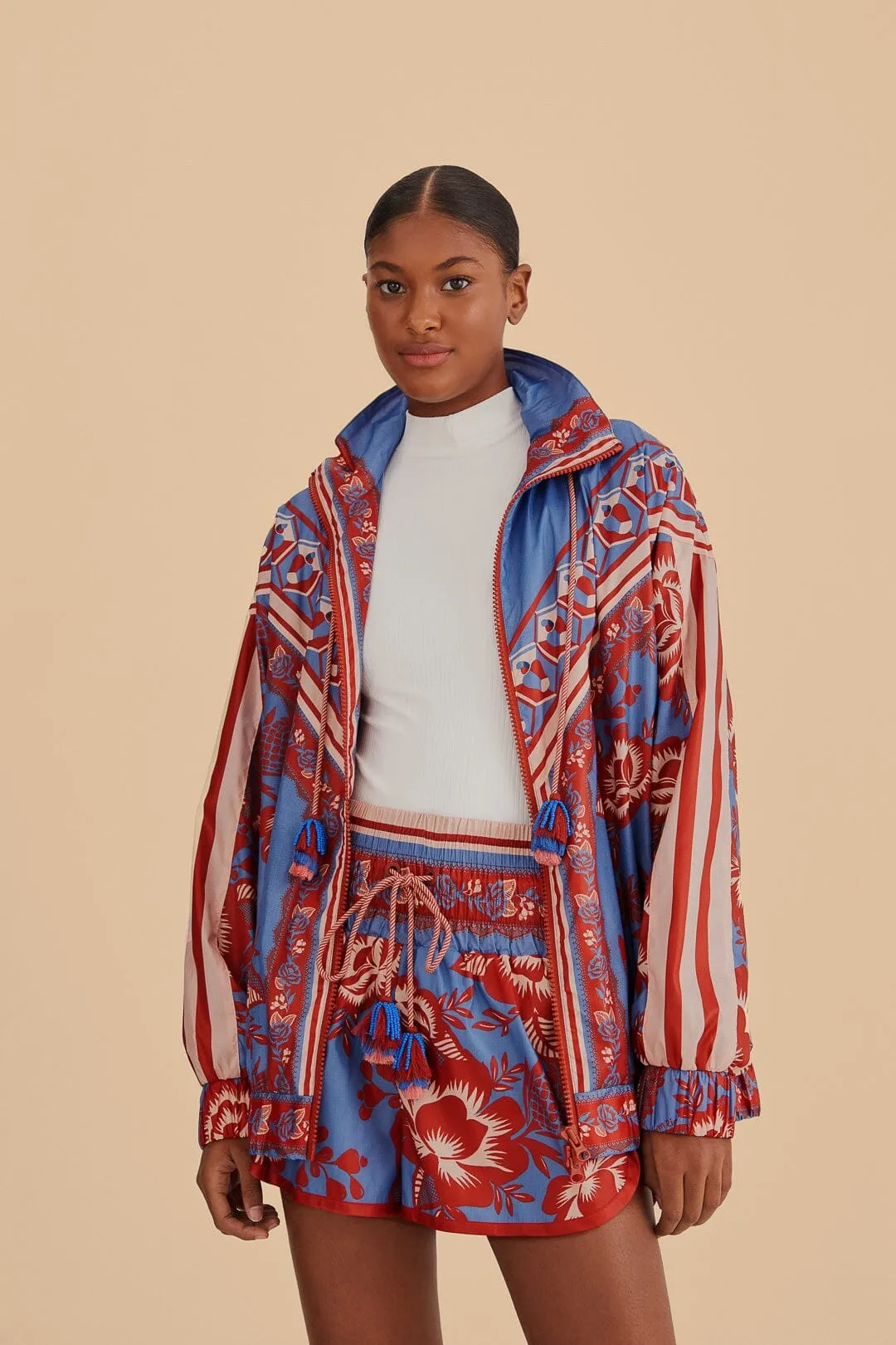 music event look Blue Lace Garden Nylon Shorts