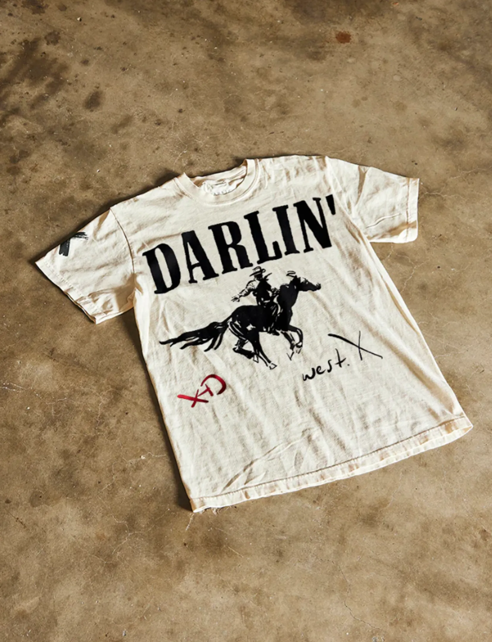 Adjustable Hem Horseman Tee, Ivory