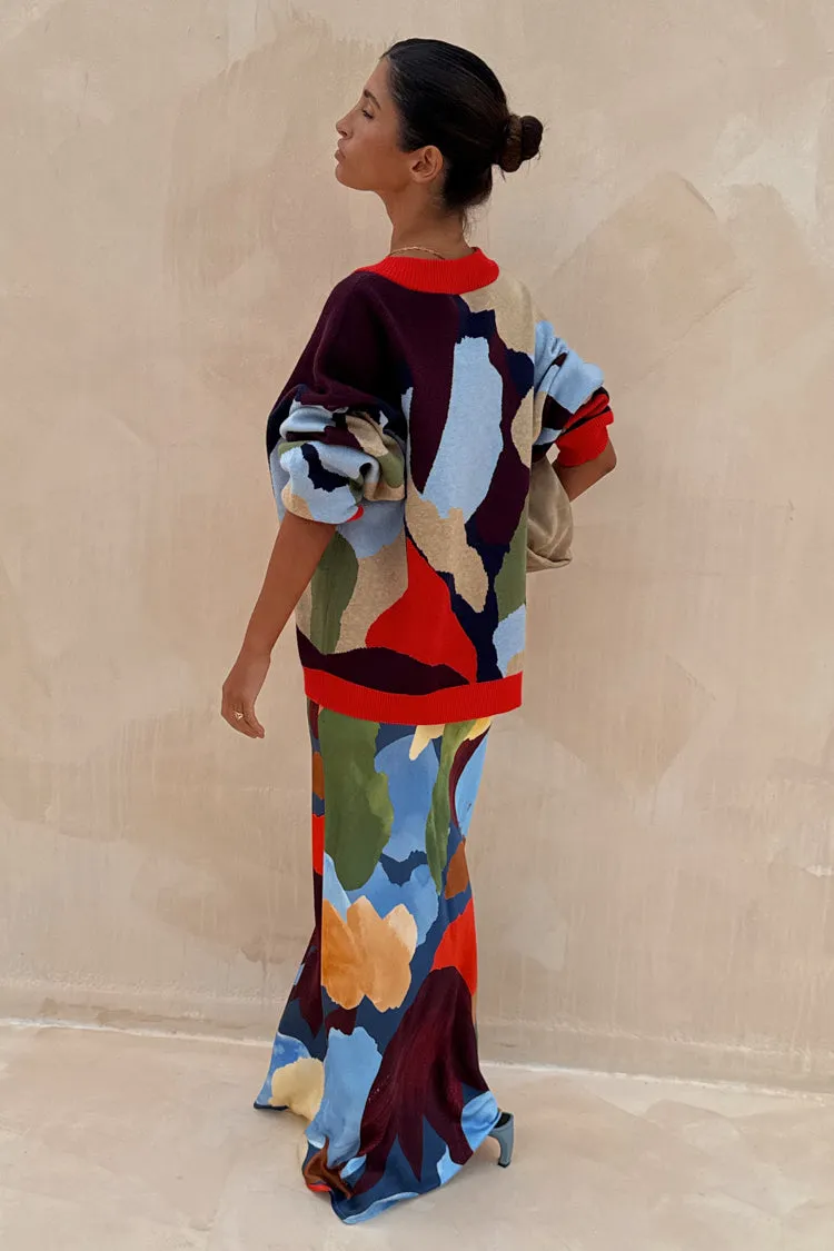 Navy Abstract Callie Cardigan Day To Night NonRestrictive Cuff