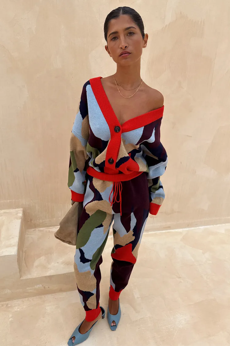 Versatile Warmth Cool Layering Navy Abstract Callie Cardigan