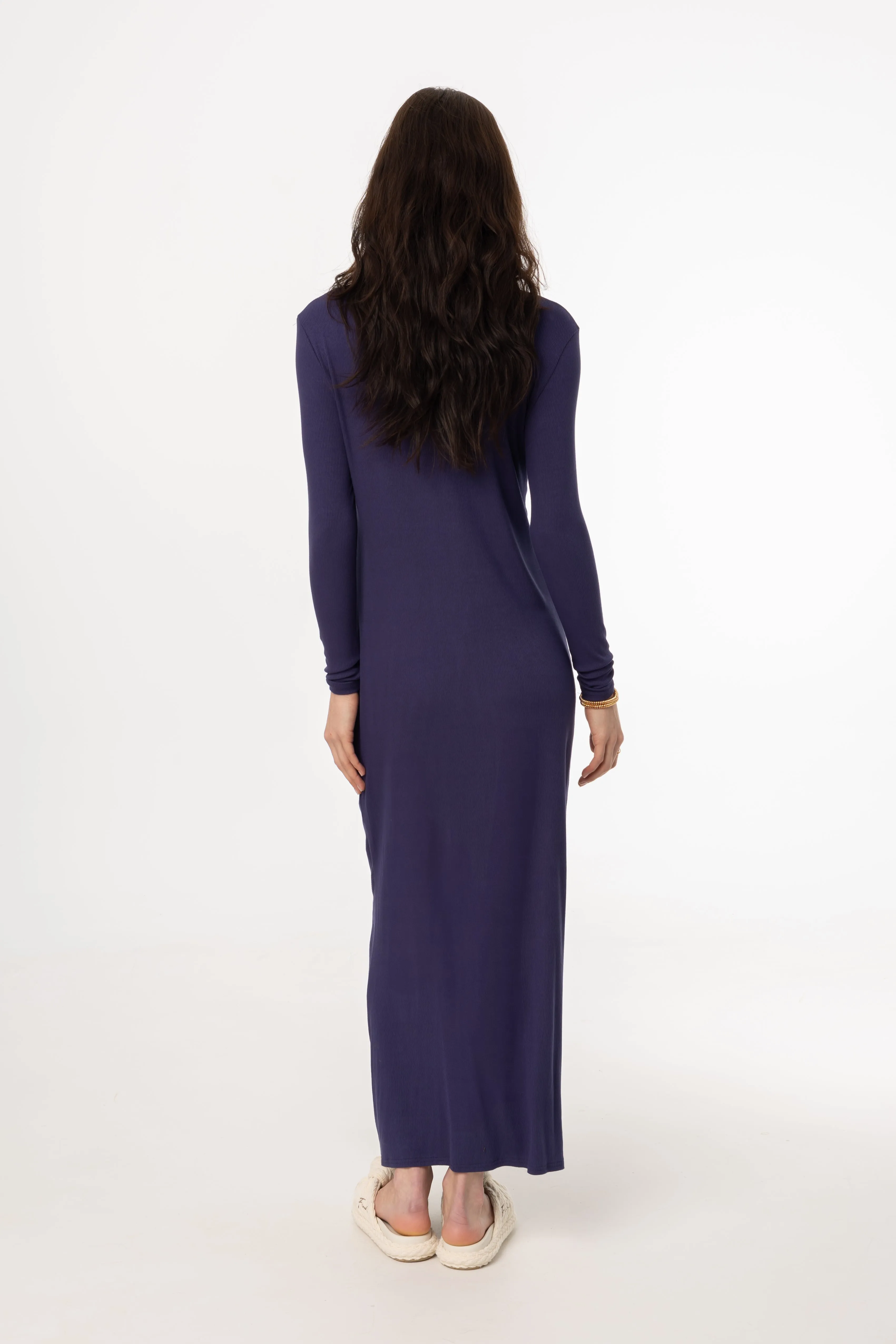 Modern Form Navy Ruched Cardi Maxi Dress