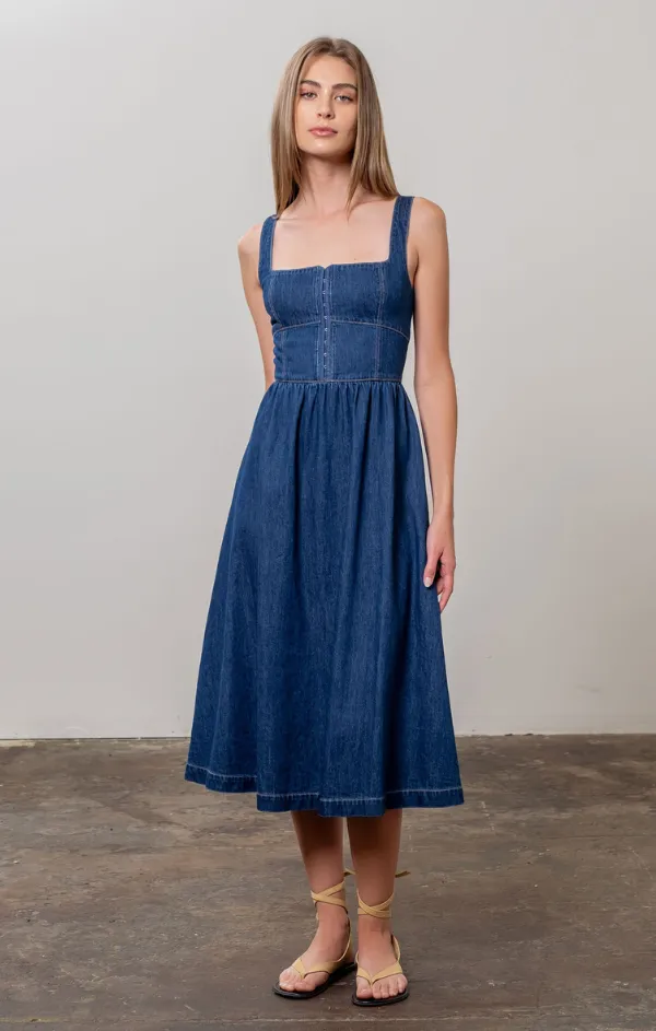 Nicole Hook Front Midi Dress Airy Layer