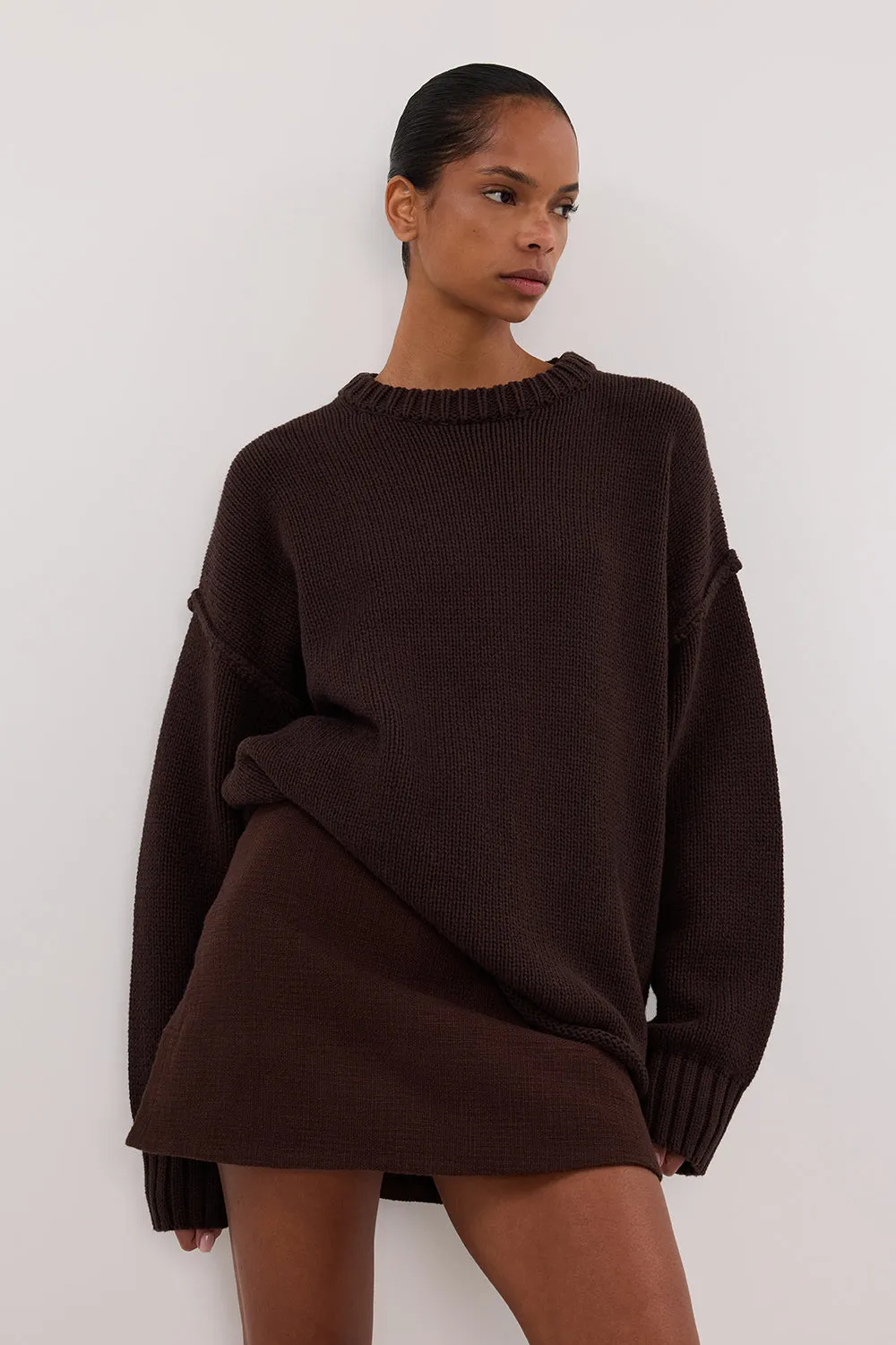 Elasticized Hem NIEVE CHOCOLATE MINI SKORT