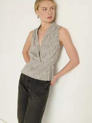 Nina Wrap Front Top Natural Fiber Blend Soft and Lightweight