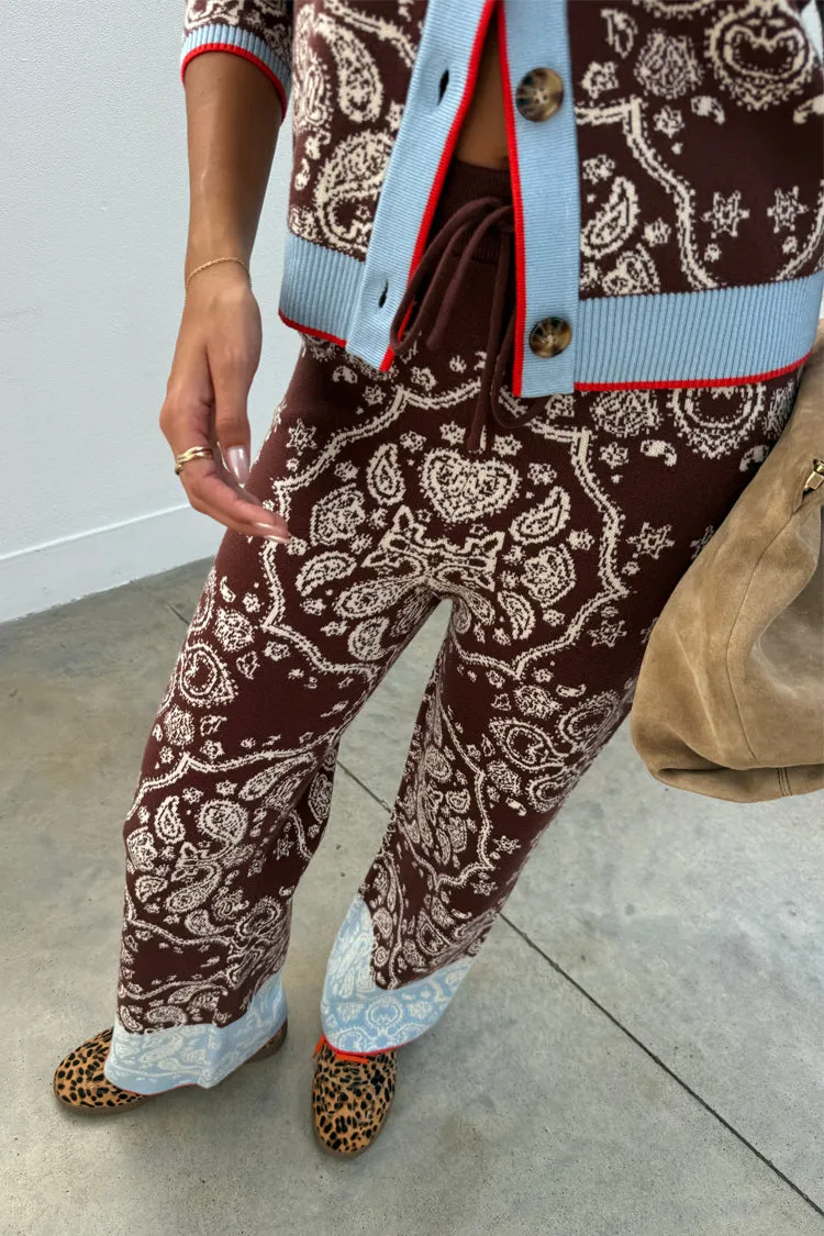 Cold Day Chocolate Bandana Wide Leg Trousers
