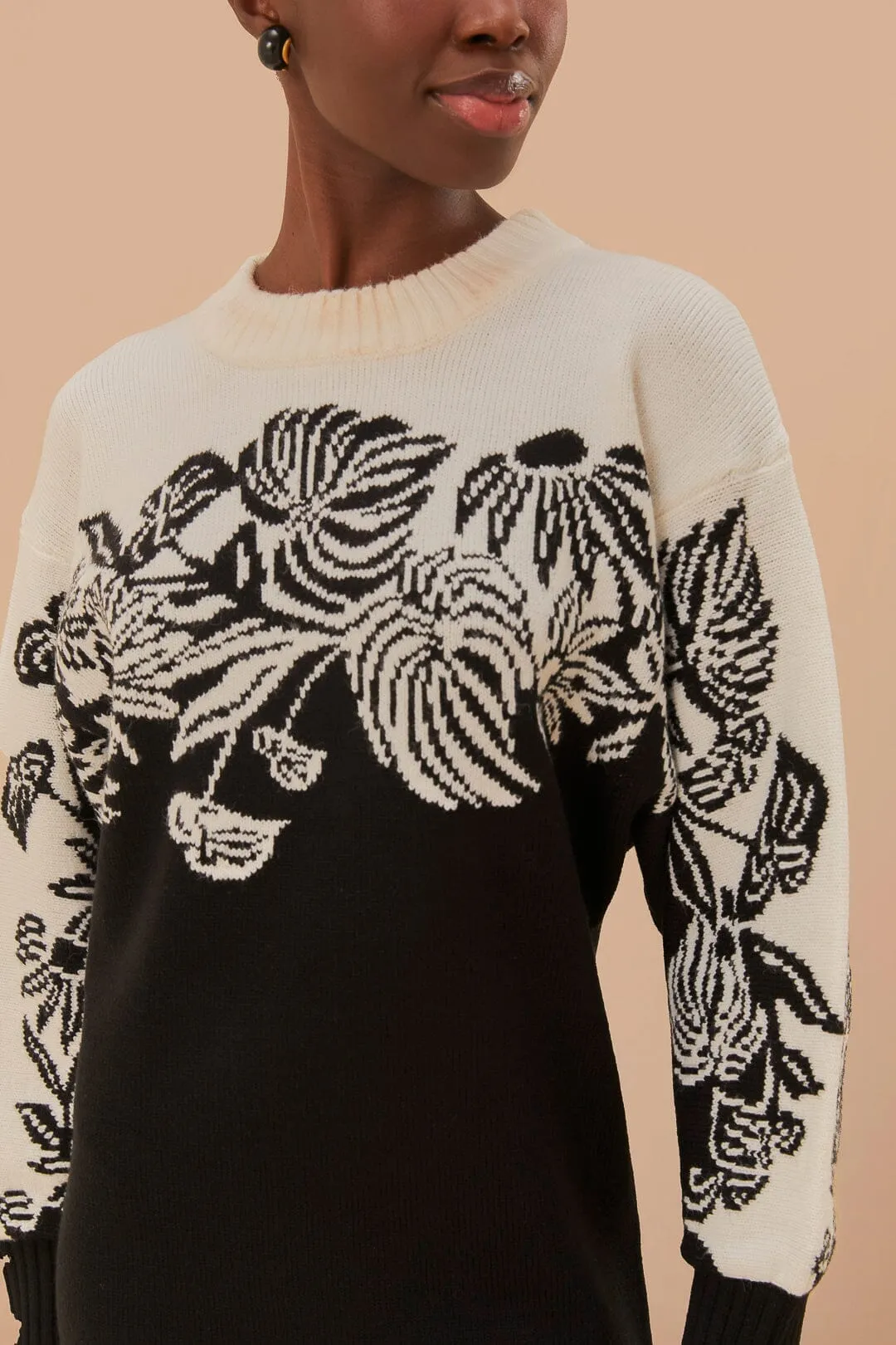 Surreal Garden Knit Sweaterdress BreathableKnit Fabric Daily Essential