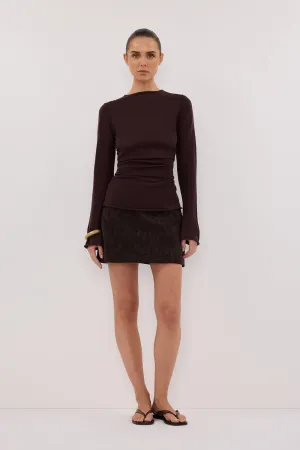 Outfit Mix Simple Outfit OAKLAND CHOC FAUX SUEDE MINI SKIRT
