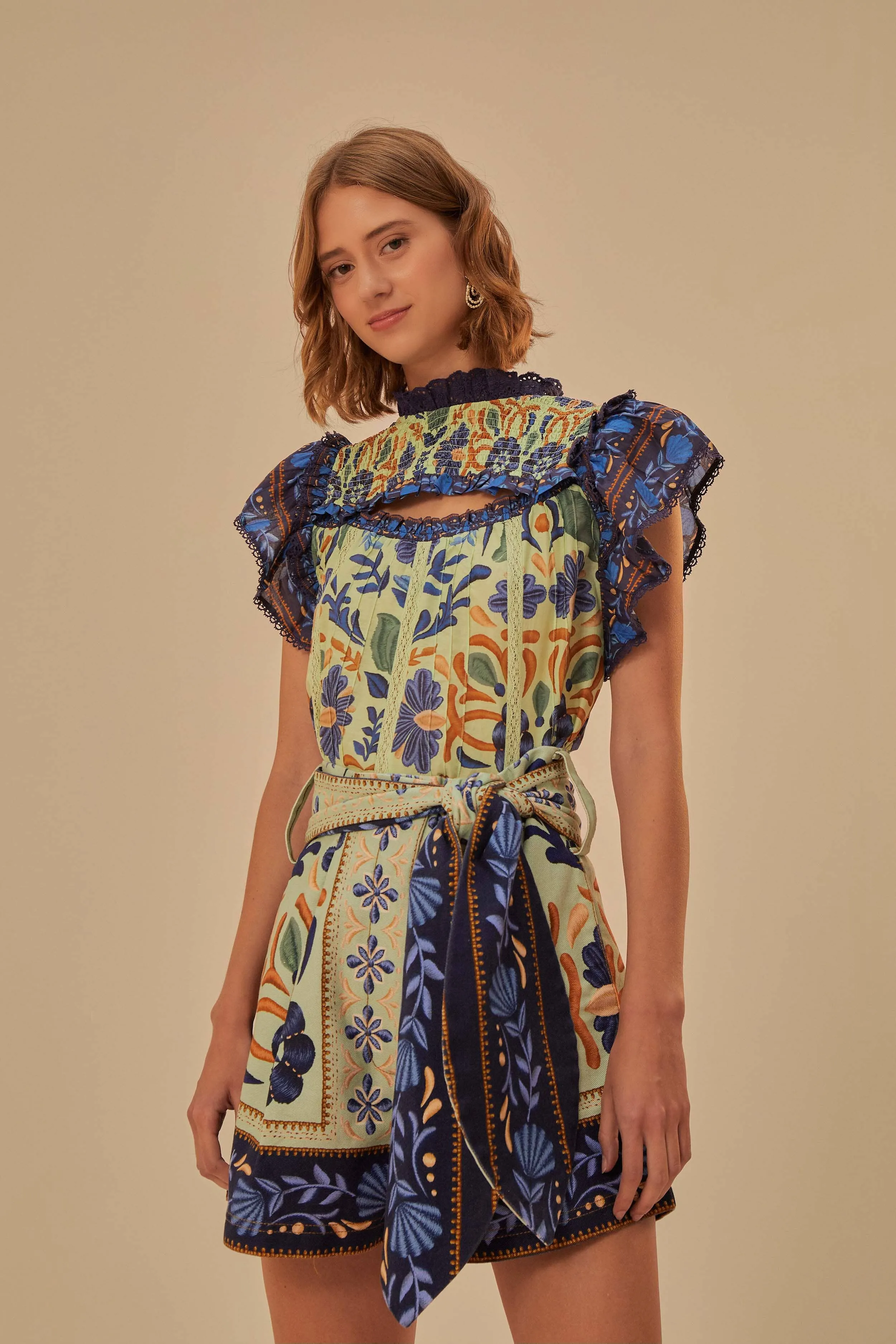 Run Ready Ocean Tapestry Green Short