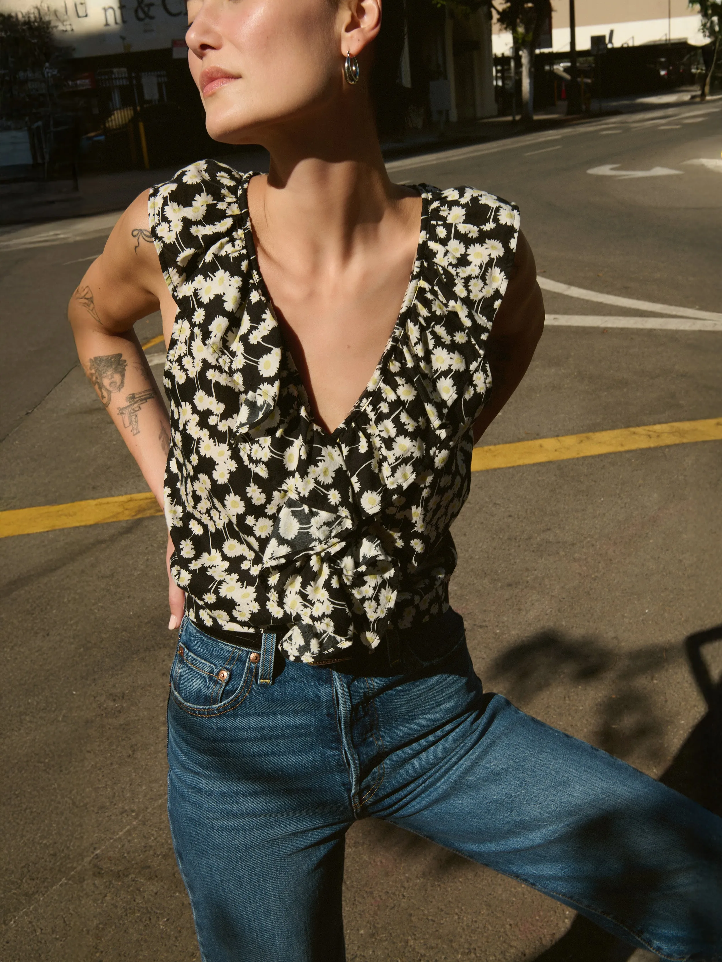 Ella Ruffle Top Easy Fit Skin Friendly Lining