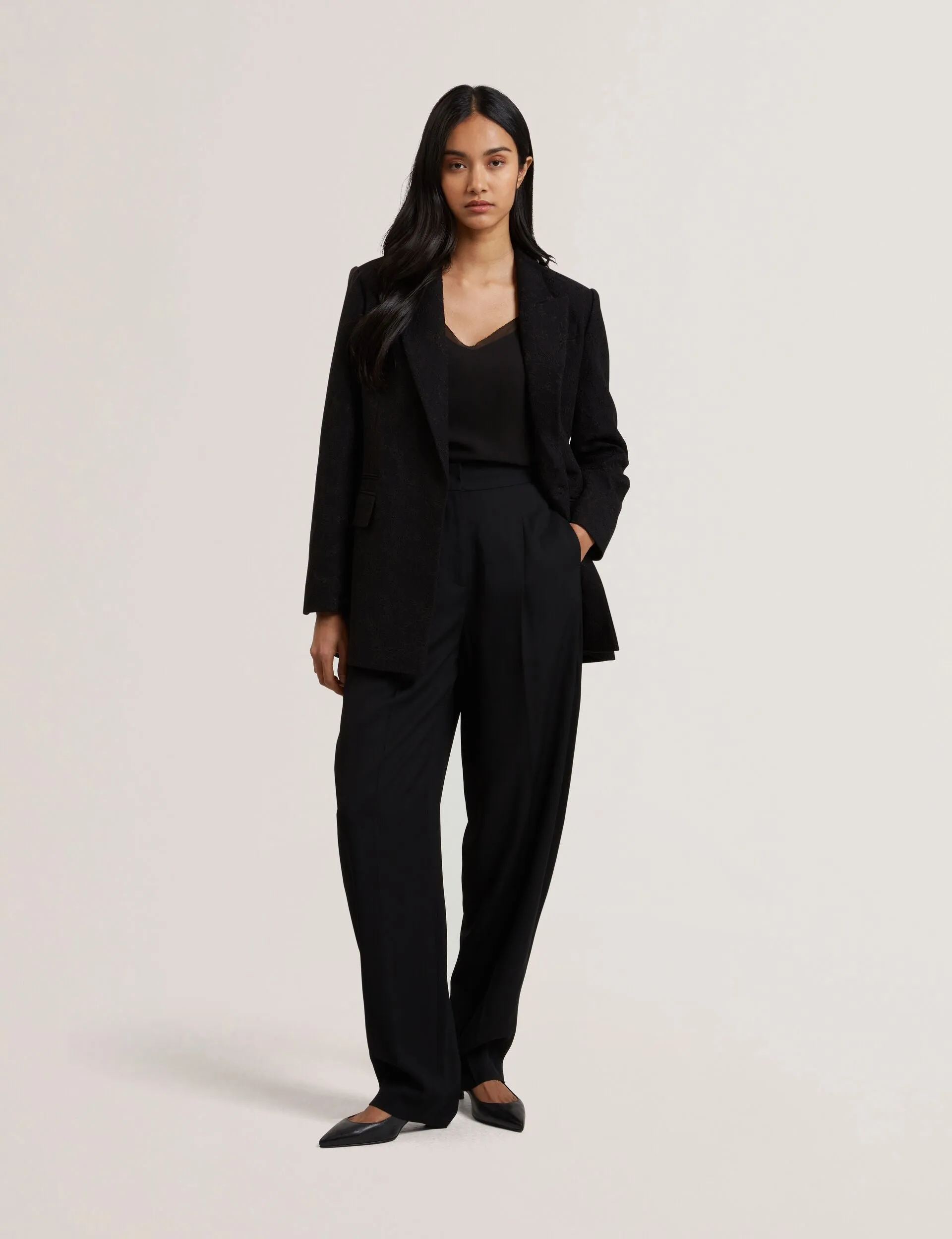 High-Waisted Pants Relaxed Style KIOLLI | BLACK