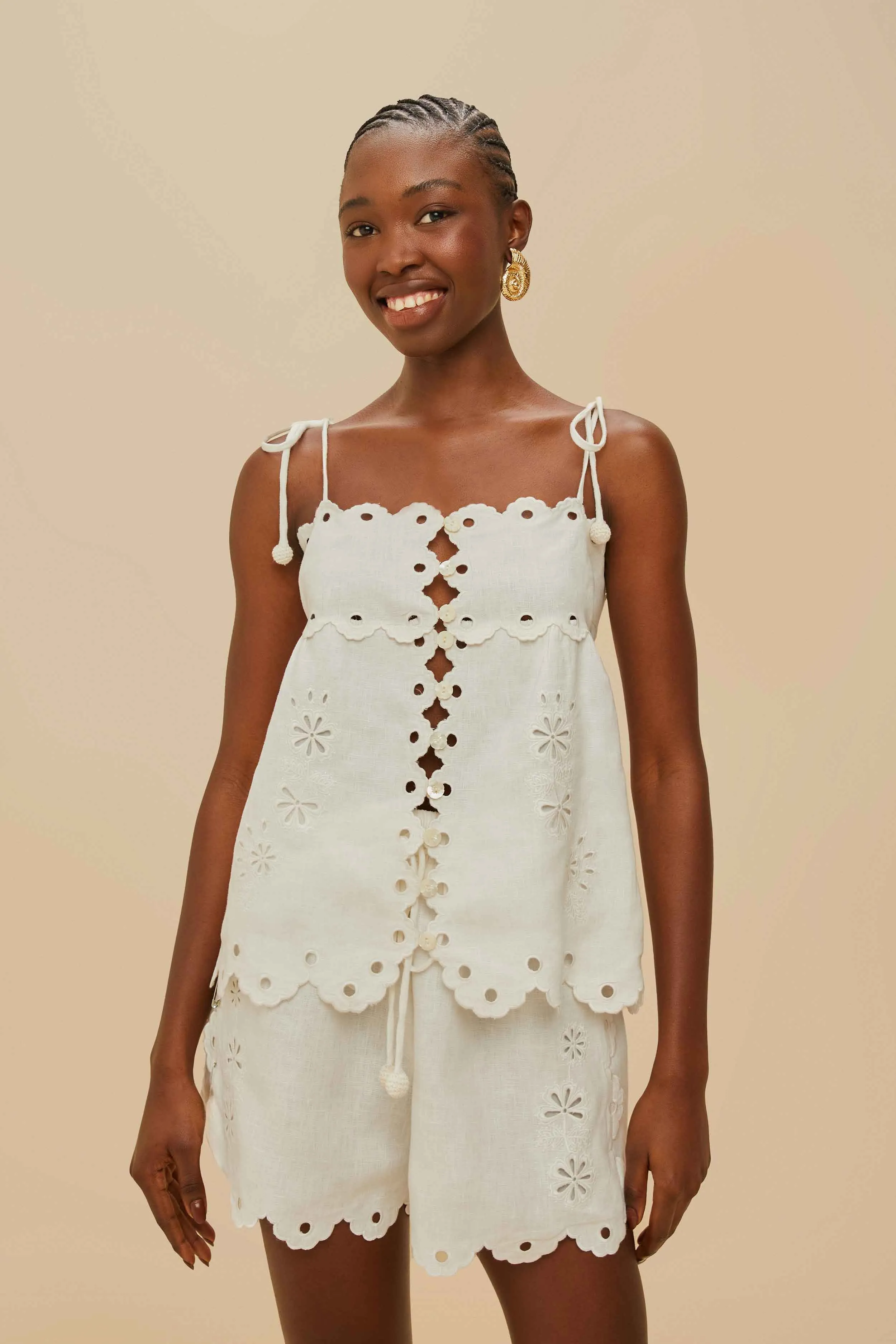 barbecue outfit Off-White Flowers Richelieu Euroflax? Premium Linen Shorts