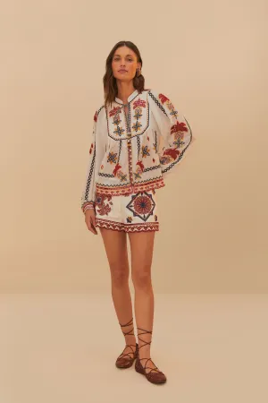 Stylish Design Off-White Marys Tiles Shorts