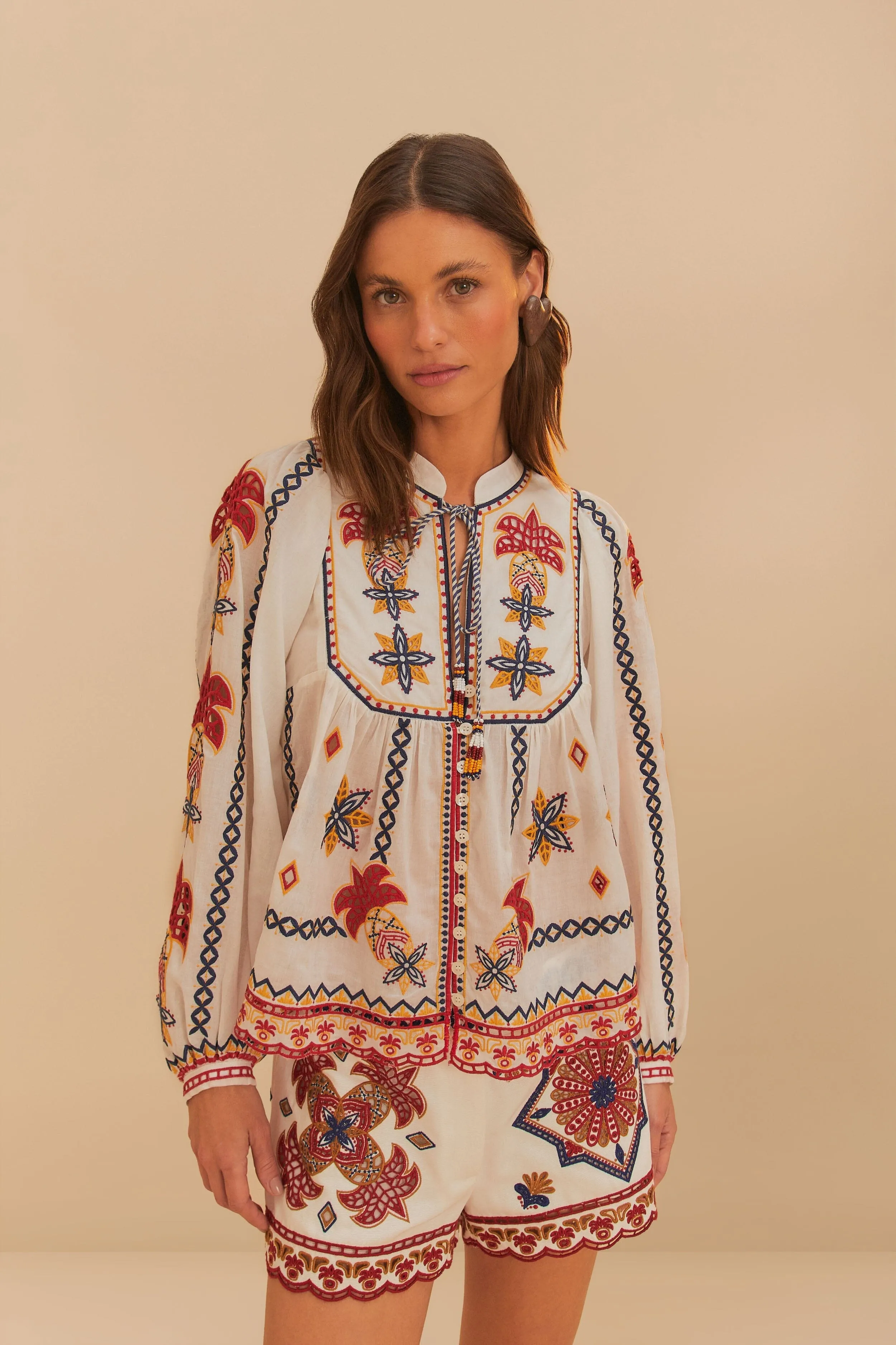 Off-White Marys Tiles Shorts Relax Fit Comfort Athletic Cut