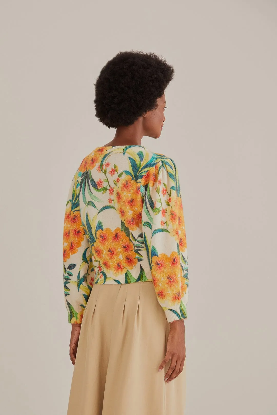 Off-White Pineapple Bloom Knit Cardigan Non Irritating