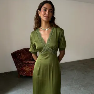 Olive Lace May Dress Shared Glow