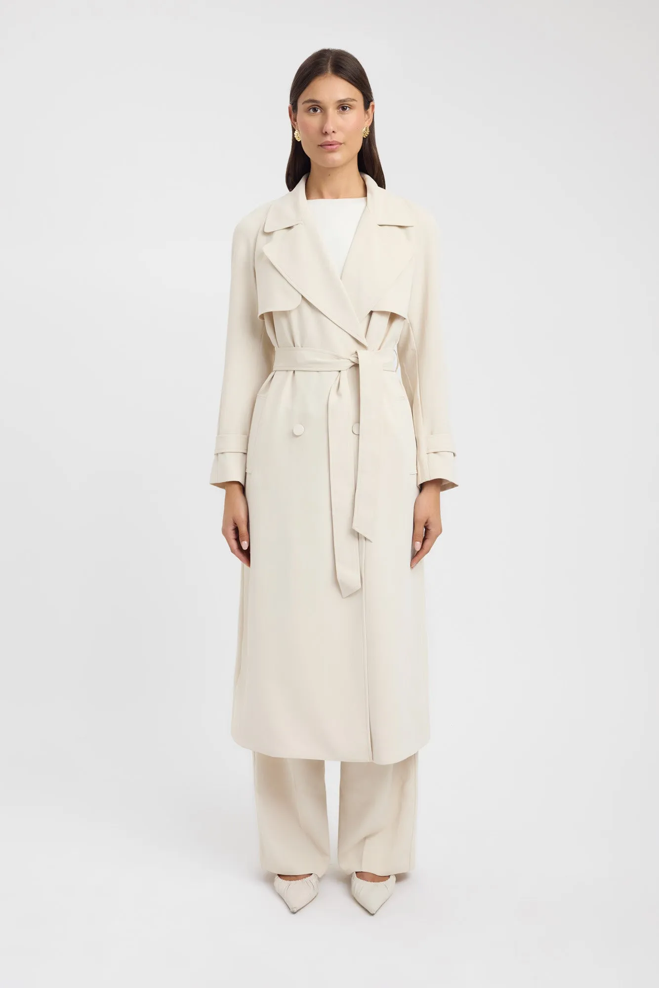 Practical Everyday Fit Functional Zip Detail Opal Trench