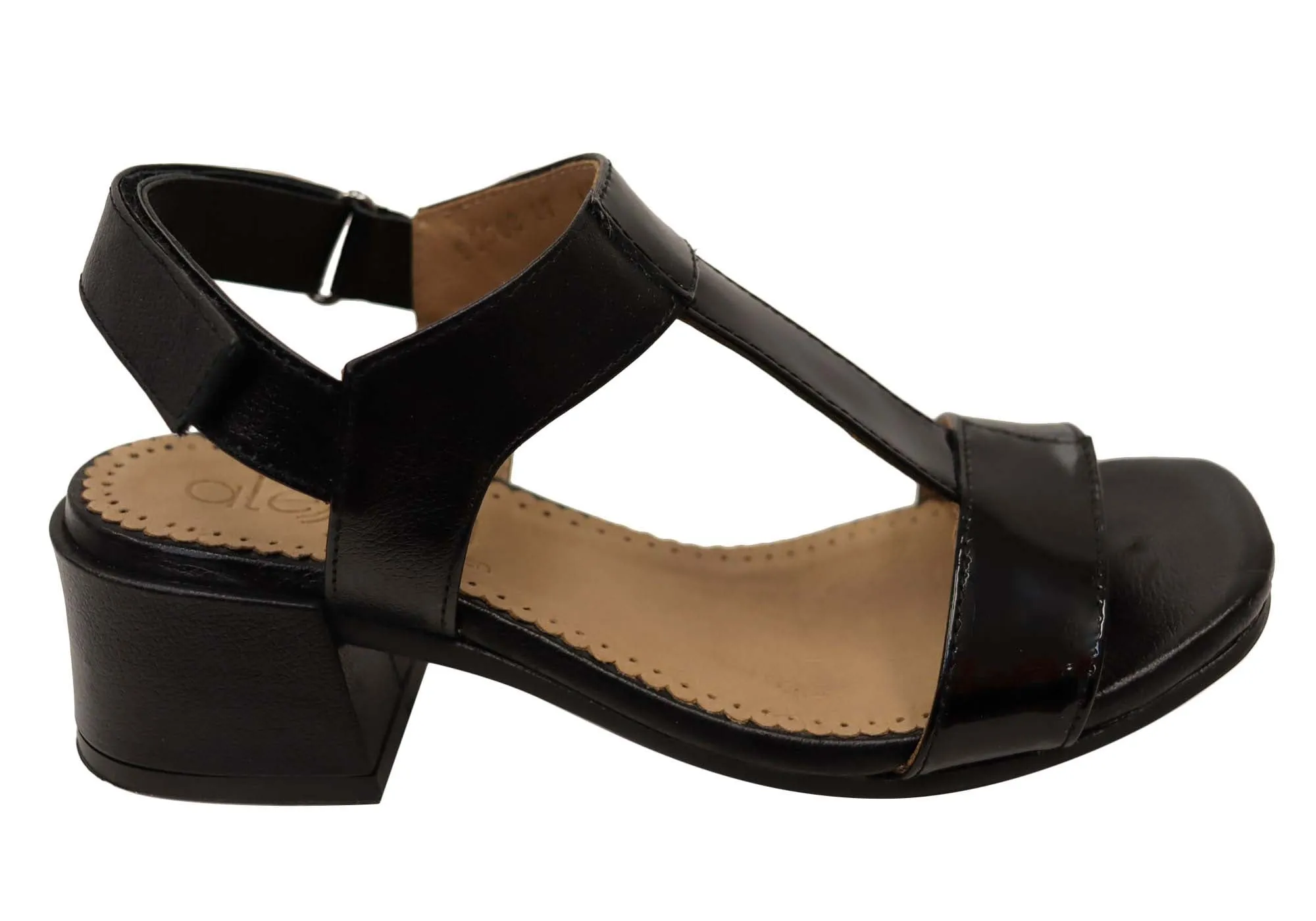 Adjustable Heel Sandals Opananken Ranni Womens Comfortable Leather Mid Heel Sandals