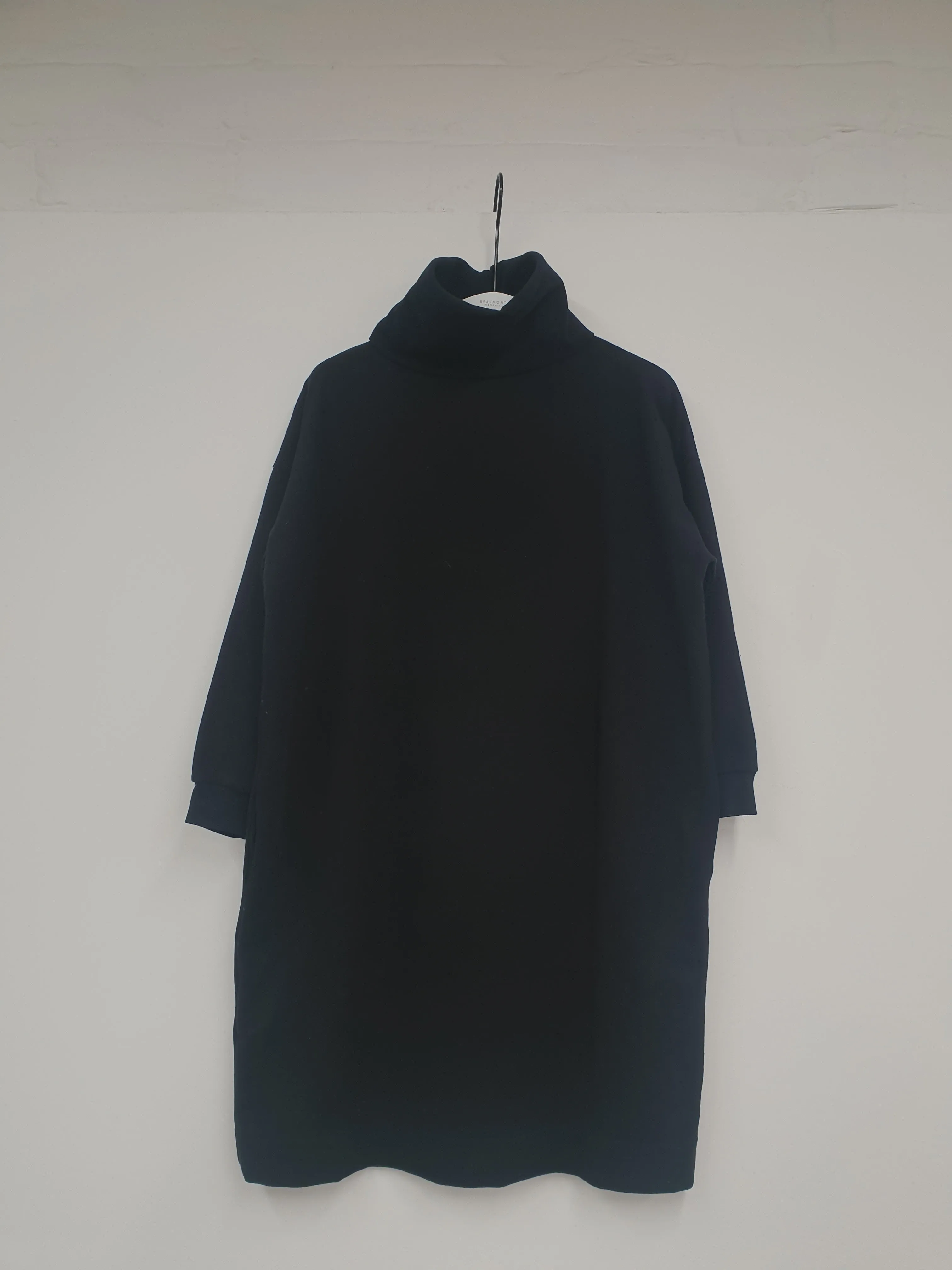 Orini Organic Cotton Felpe Dress in Black Feminine off-the-shoulder gown Dreamy Drape