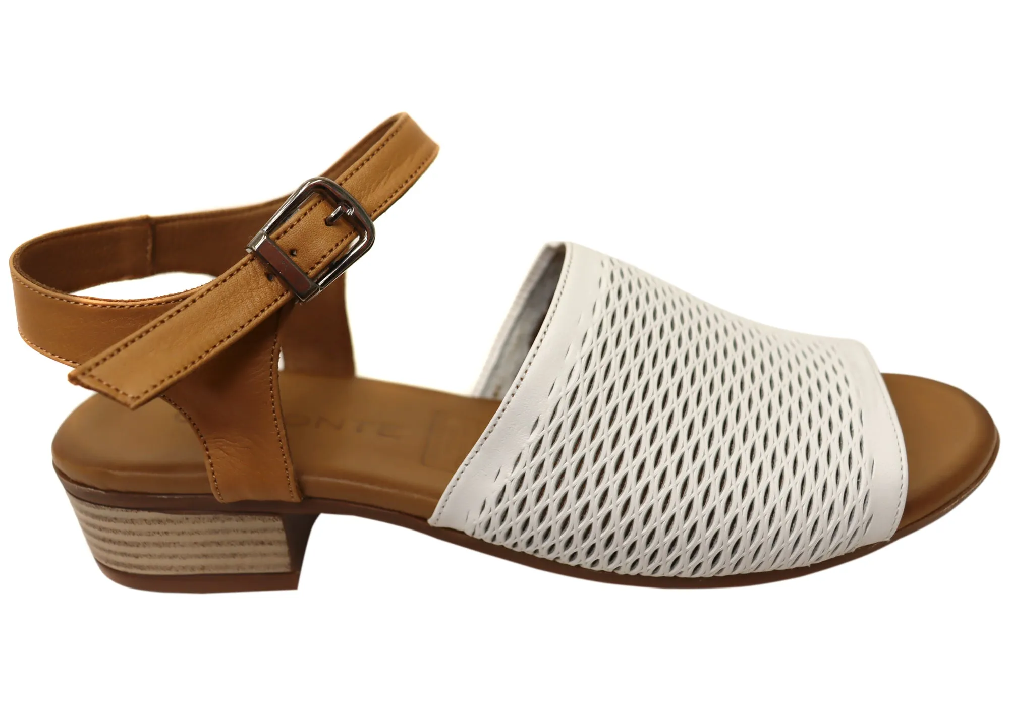 Orizonte Pinor Womens European Comfortable Low Heel Leather Sandals Fashion Sandals