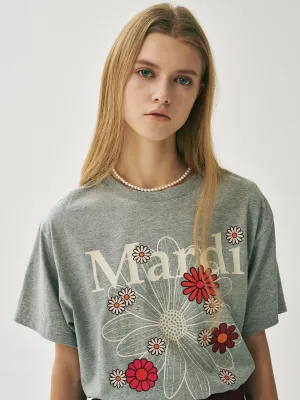 TSHIRT FLOWERMARDI BLOSSOM_GREY IVORY Casual Everyday Sustainable Fibers