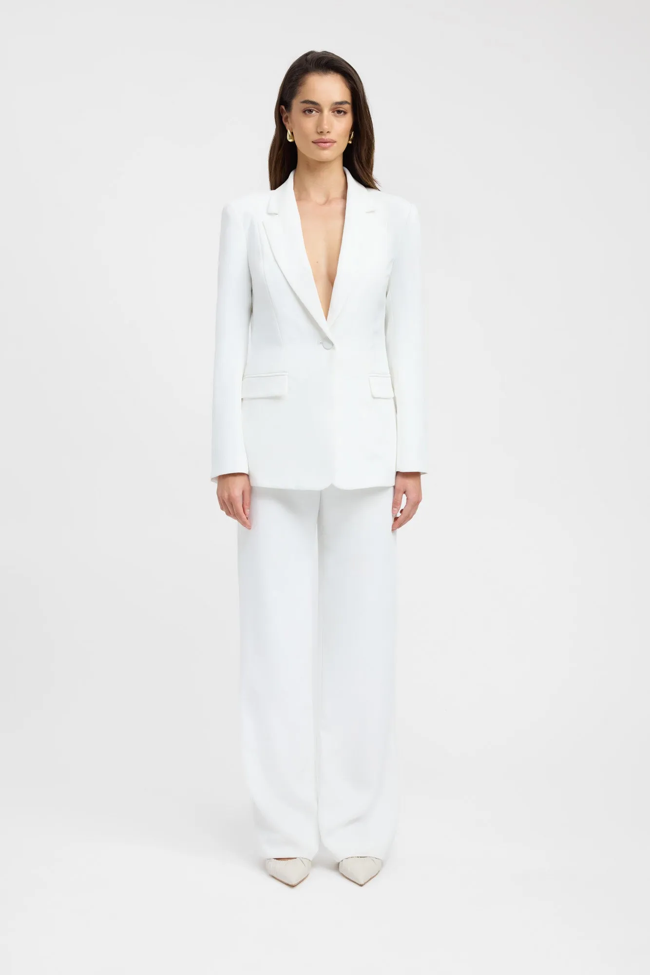 Oyster Suit Blazer Fleece Lined Cozy Hood Detail