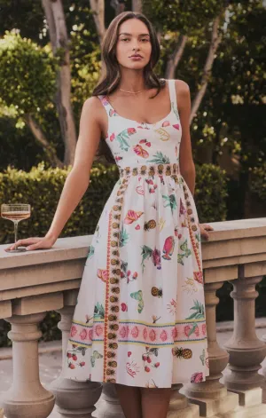 Photo Glow Santorini Dress in Postcard Print