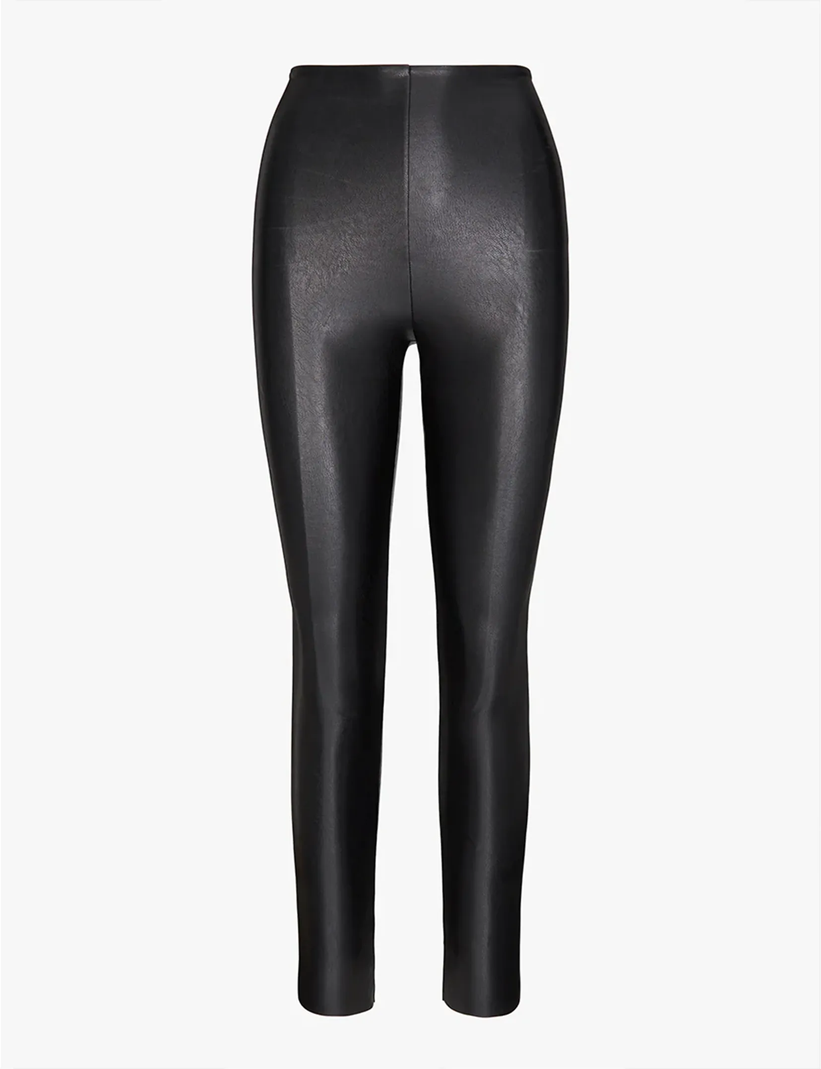 Breathable Comfort Perfect Control Faux Leather Legging, Black