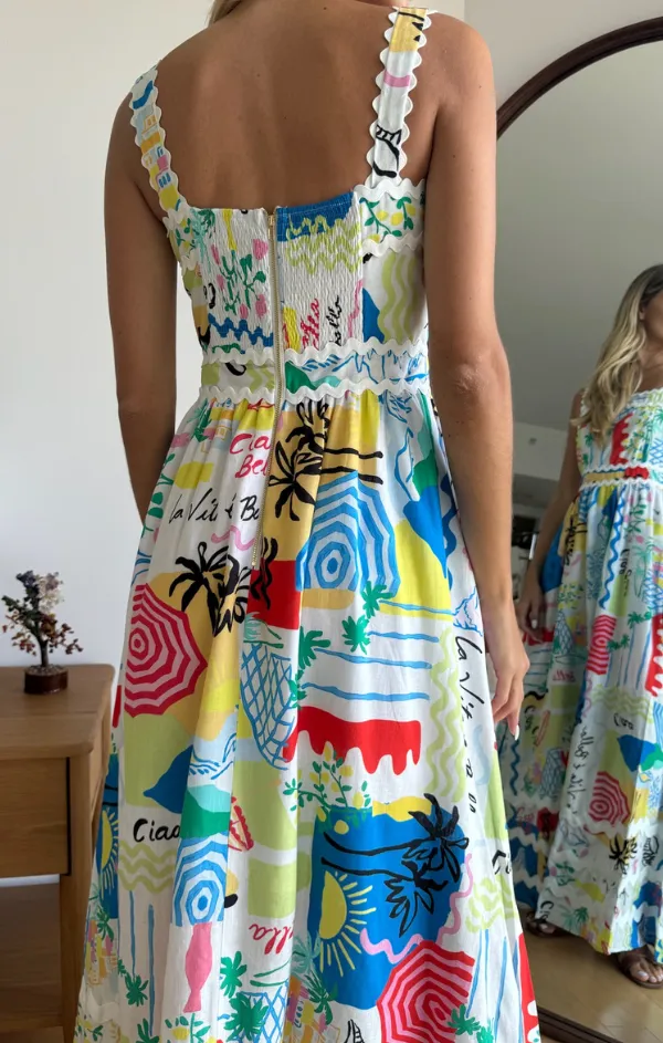 Curve-Enhancing Refined Mood Ric-Rac Florence Maxi Dress