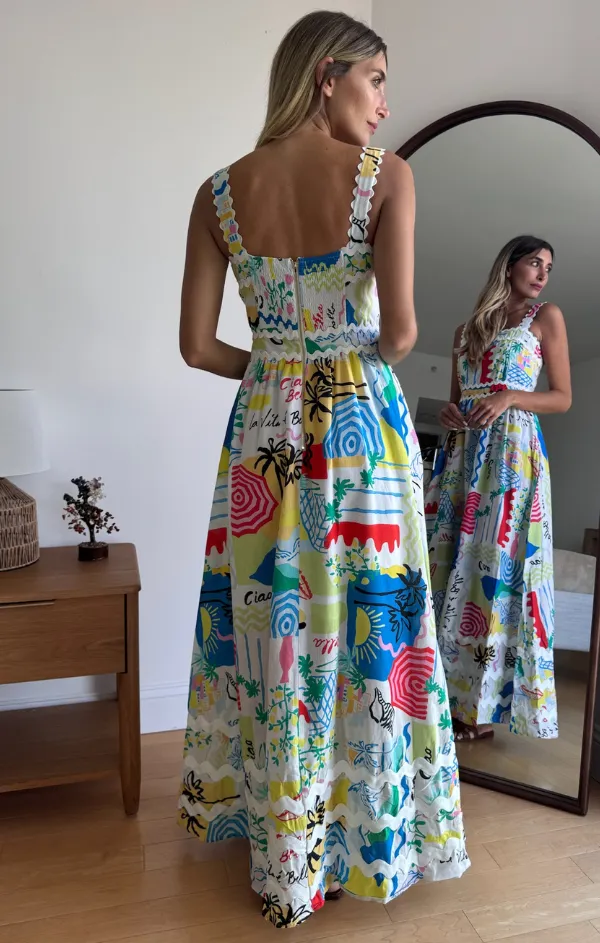 Timeless Waist Ric-Rac Florence Maxi Dress