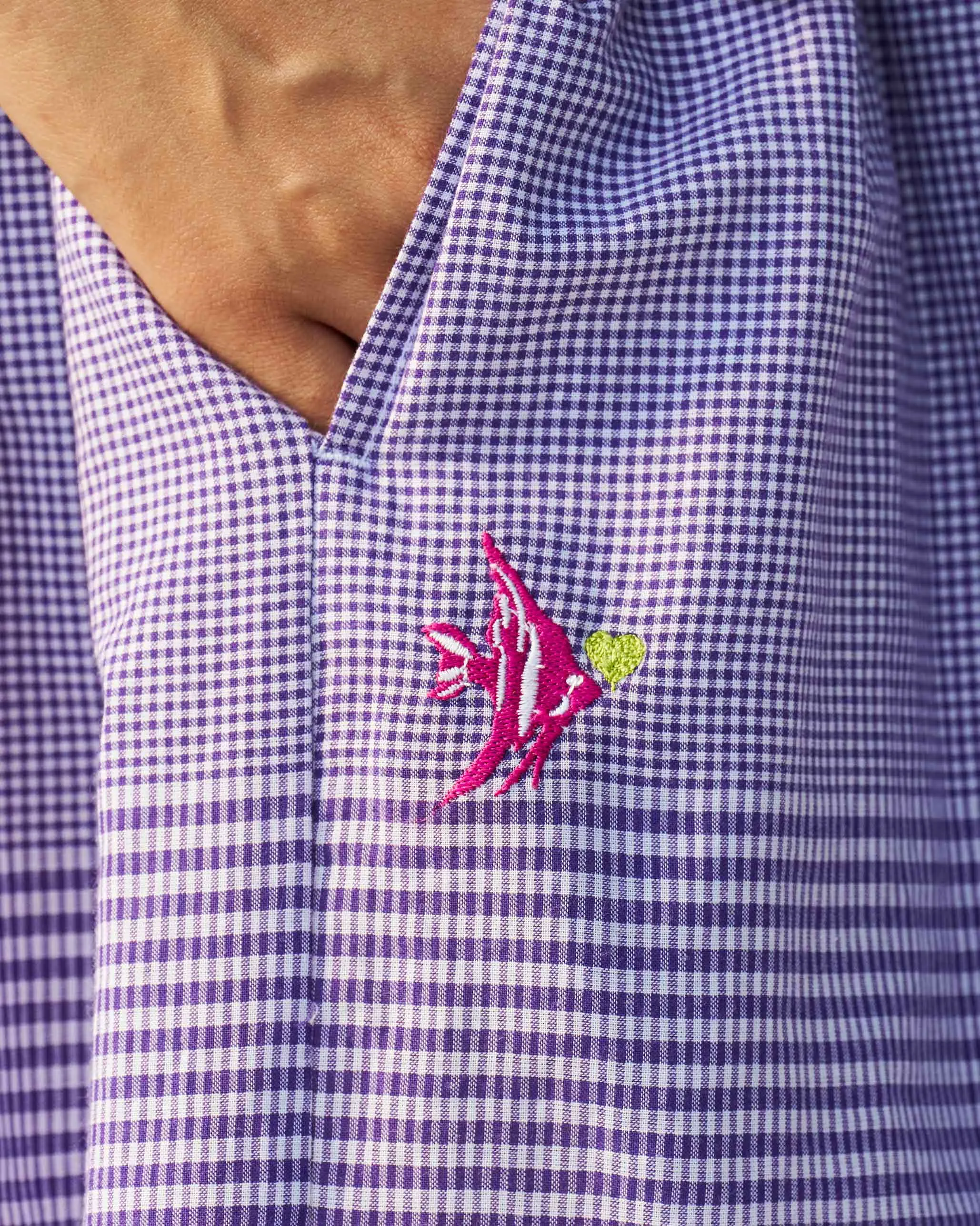 Tasteful Detail Slit Detail Paperbag Dress - Purple & White