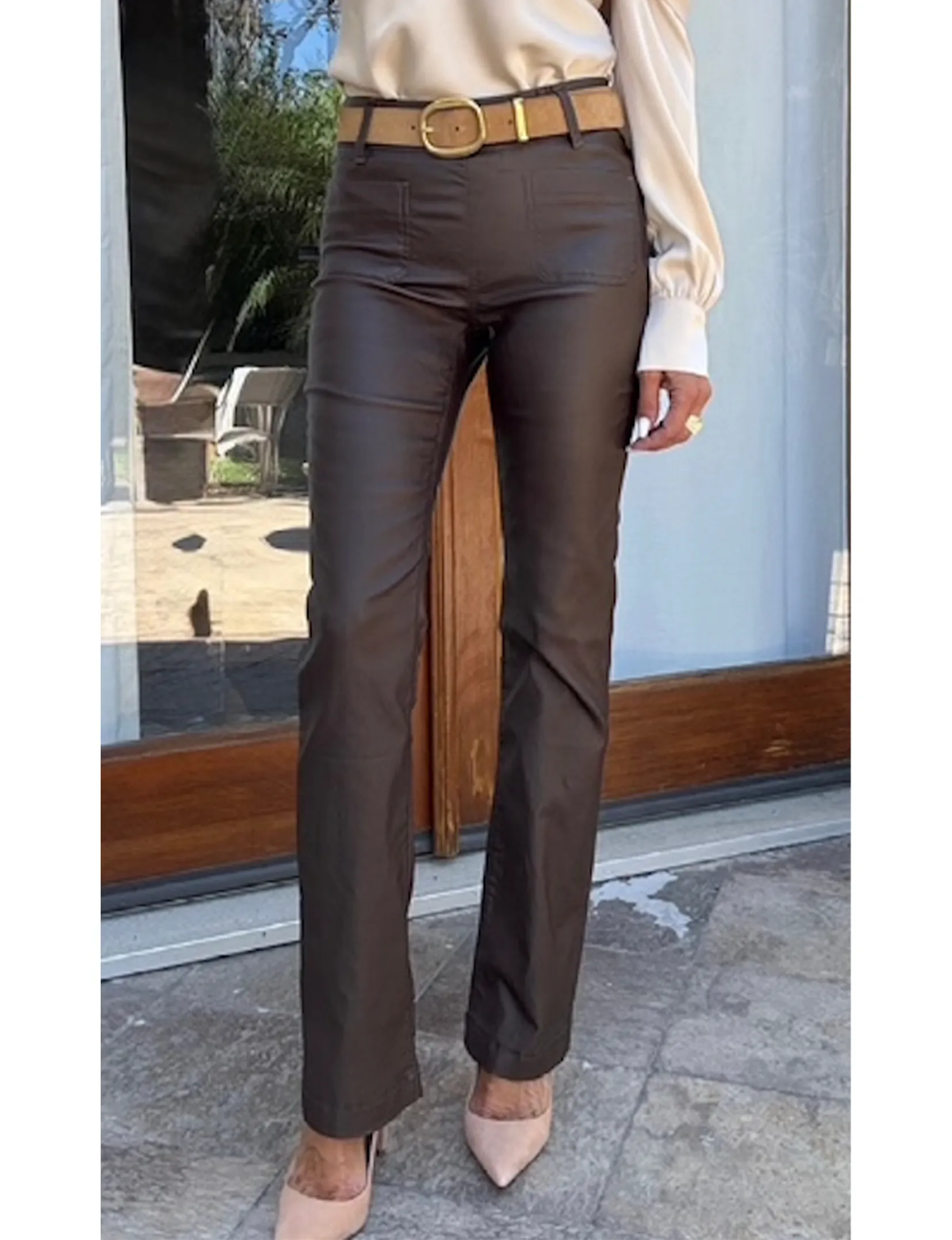 Jerome Vegan Pant, Brown Dark wash Lightweight Design