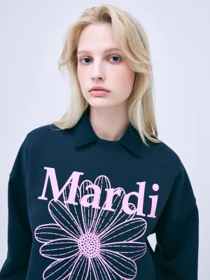 Beach Wear SWEATSHIRT FLOWERMARDI_NAVY LAVENDER