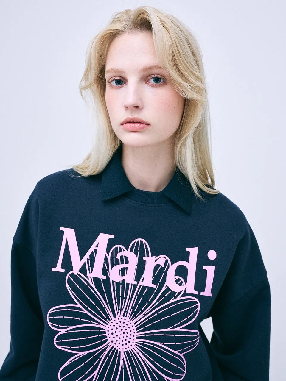 Beach Wear SWEATSHIRT FLOWERMARDI_NAVY LAVENDER