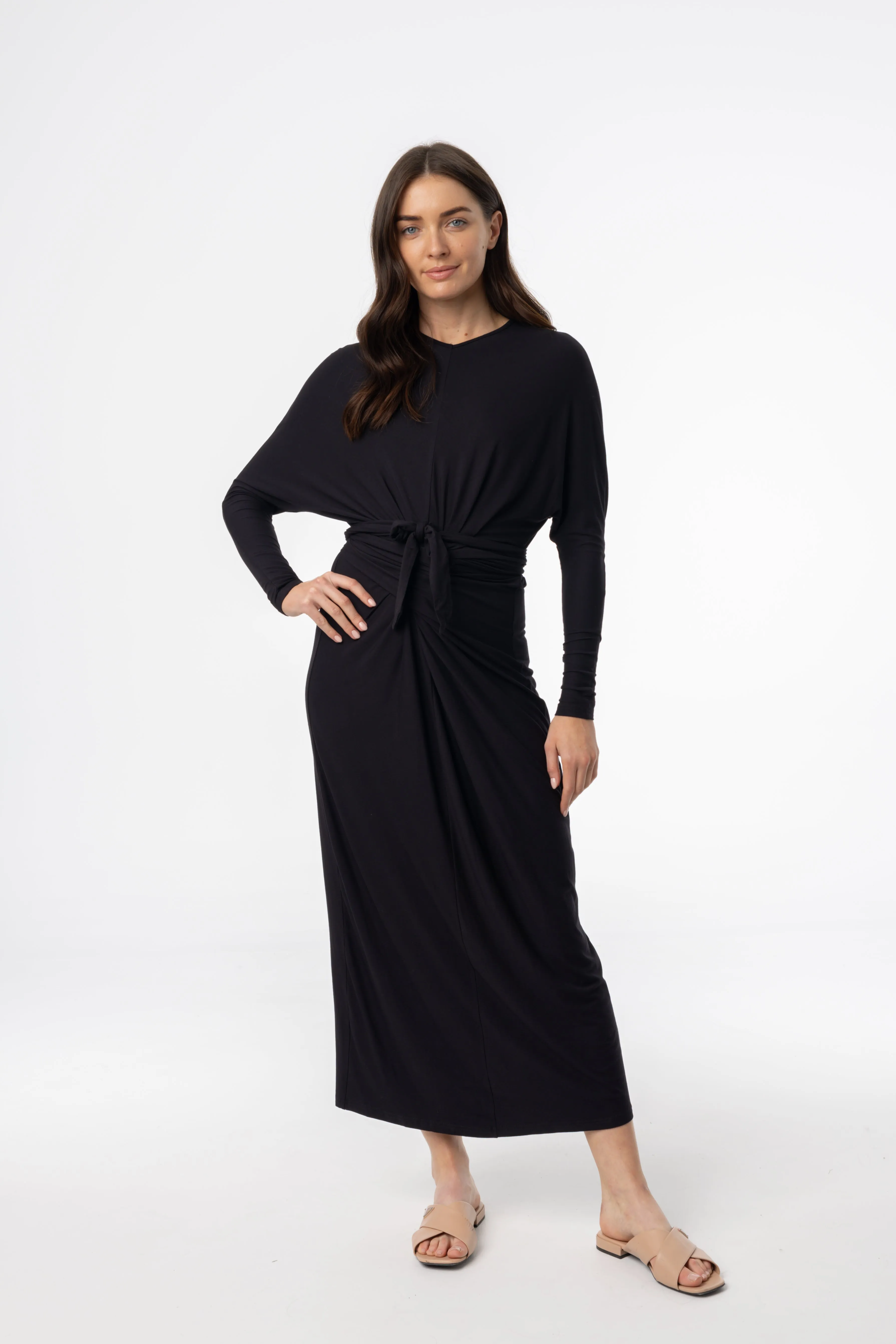 Black Tie Wrap Maxi Mermaid-Hem