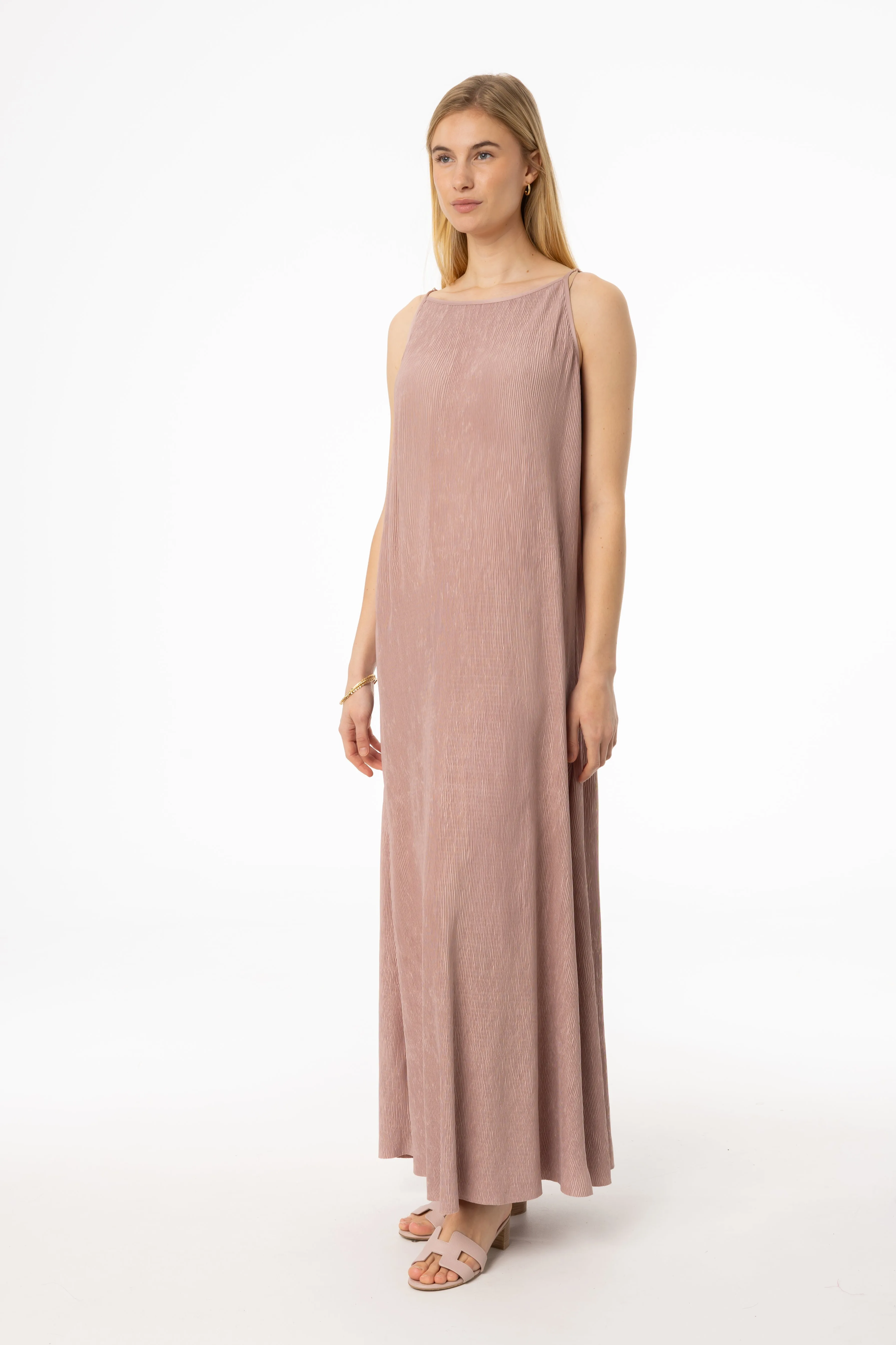 Ombre-Effect Sharp Design Pink Accordion Jumper