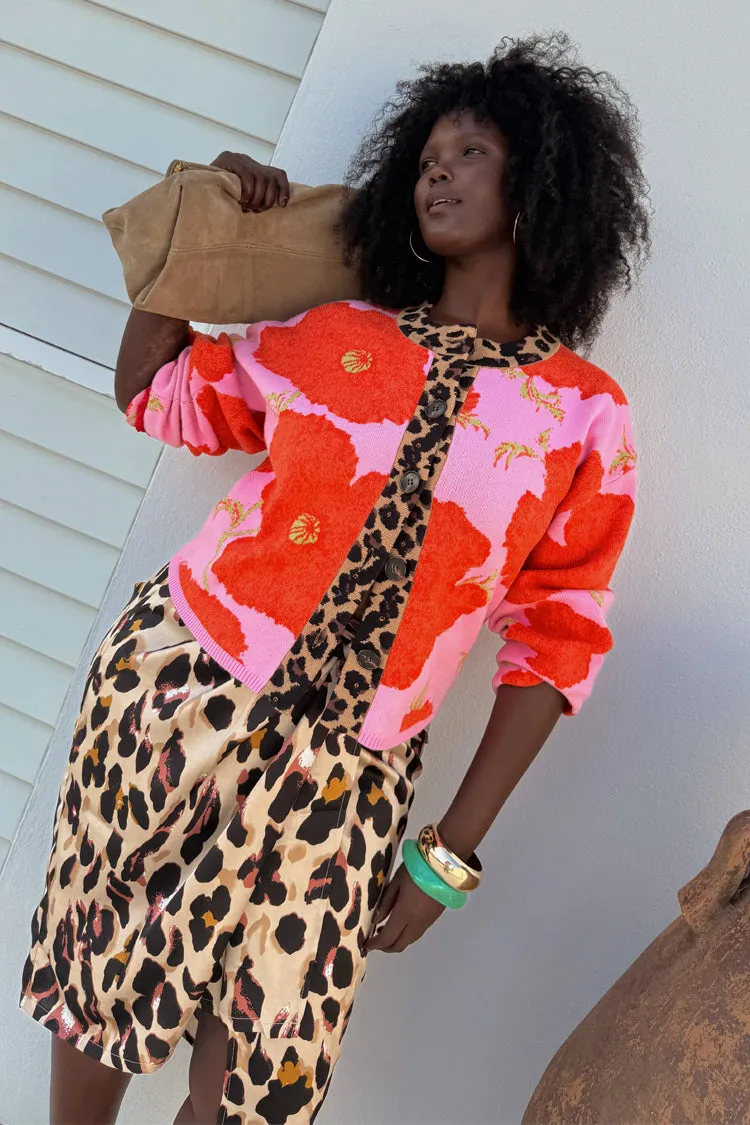 Pink Poppy Cardigan Biodegradable Fiber Construction