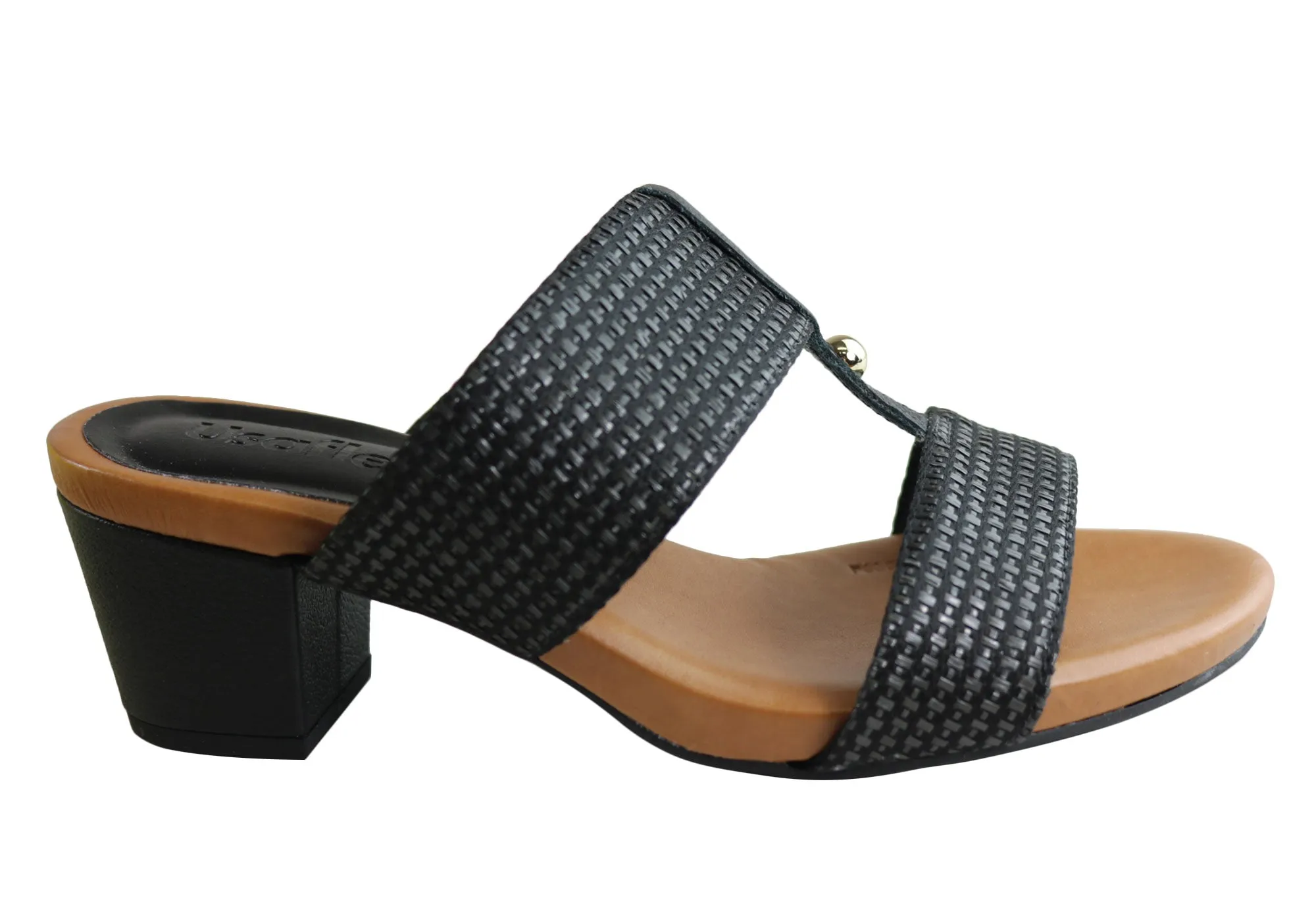 Usaflex Kandel Womens Brazilian Comfortable Cushioned Mid Heel Sandals Pink Heels Comfortable Day Pumps