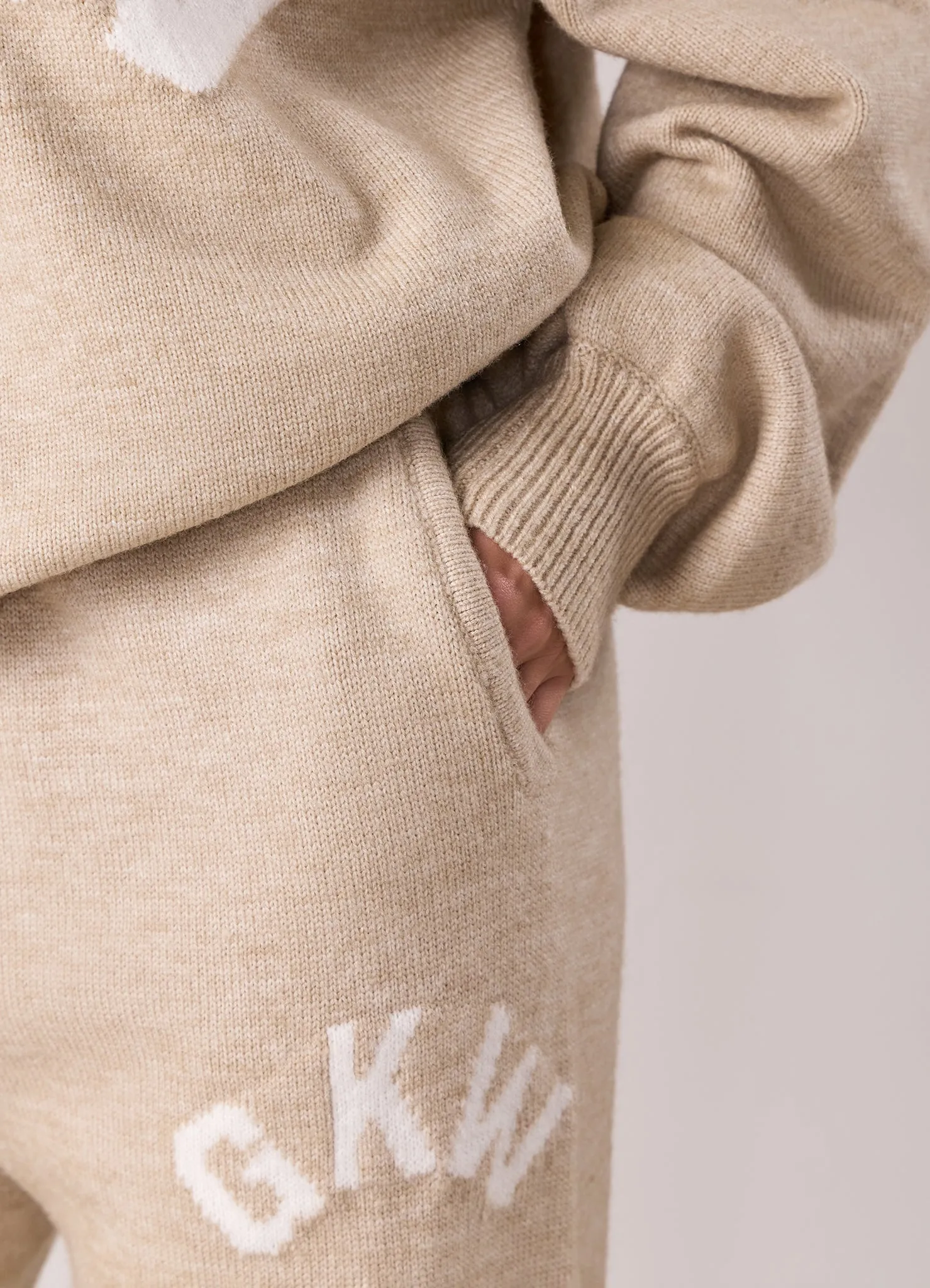 Gym King Restore Knit Straight Leg Jogger - Oatmeal Marl Stretch Motion Sporty Appeal