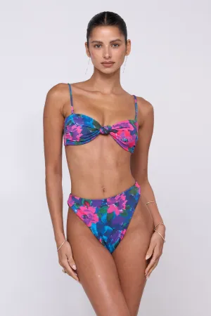 Two Tone Coloration Sporty-Look Spencer Bikini Top in Lanai