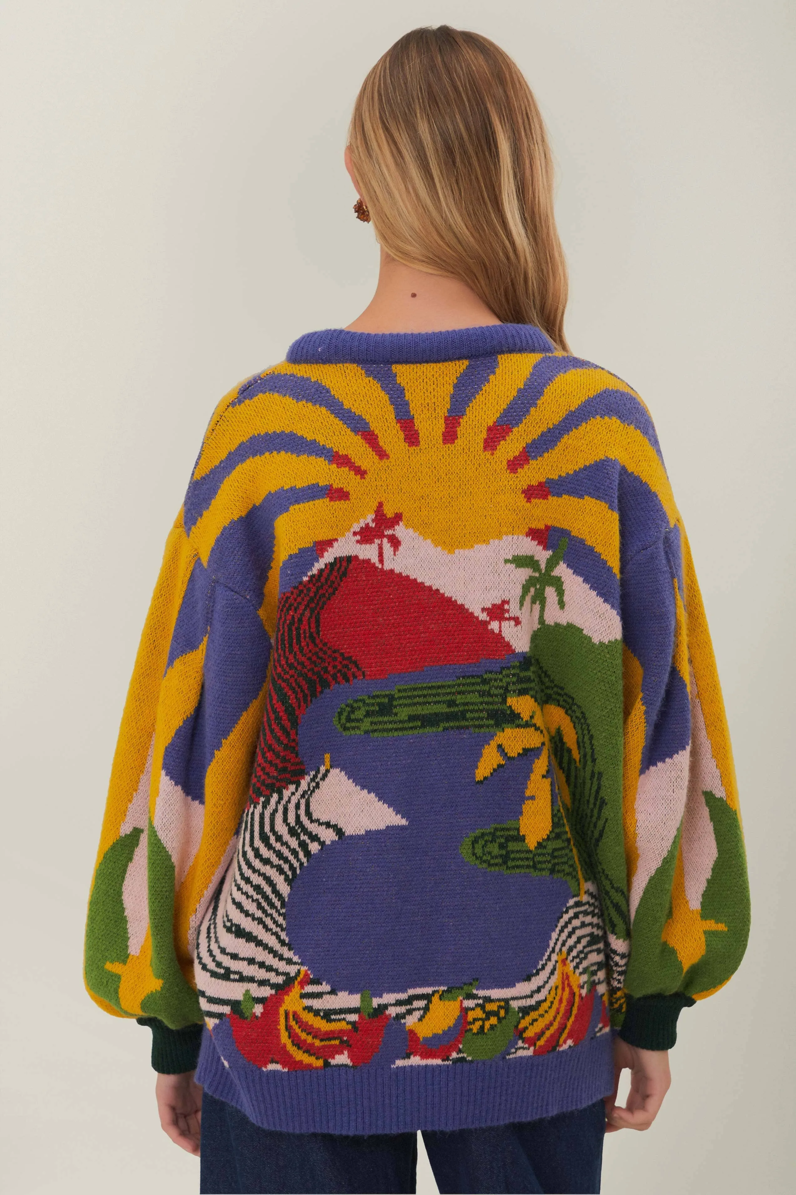 Recycled Polyester Contrast Stitch Happiness Sweater