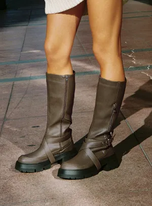 Dynamic Fit Quinn Knee High Boots Olive