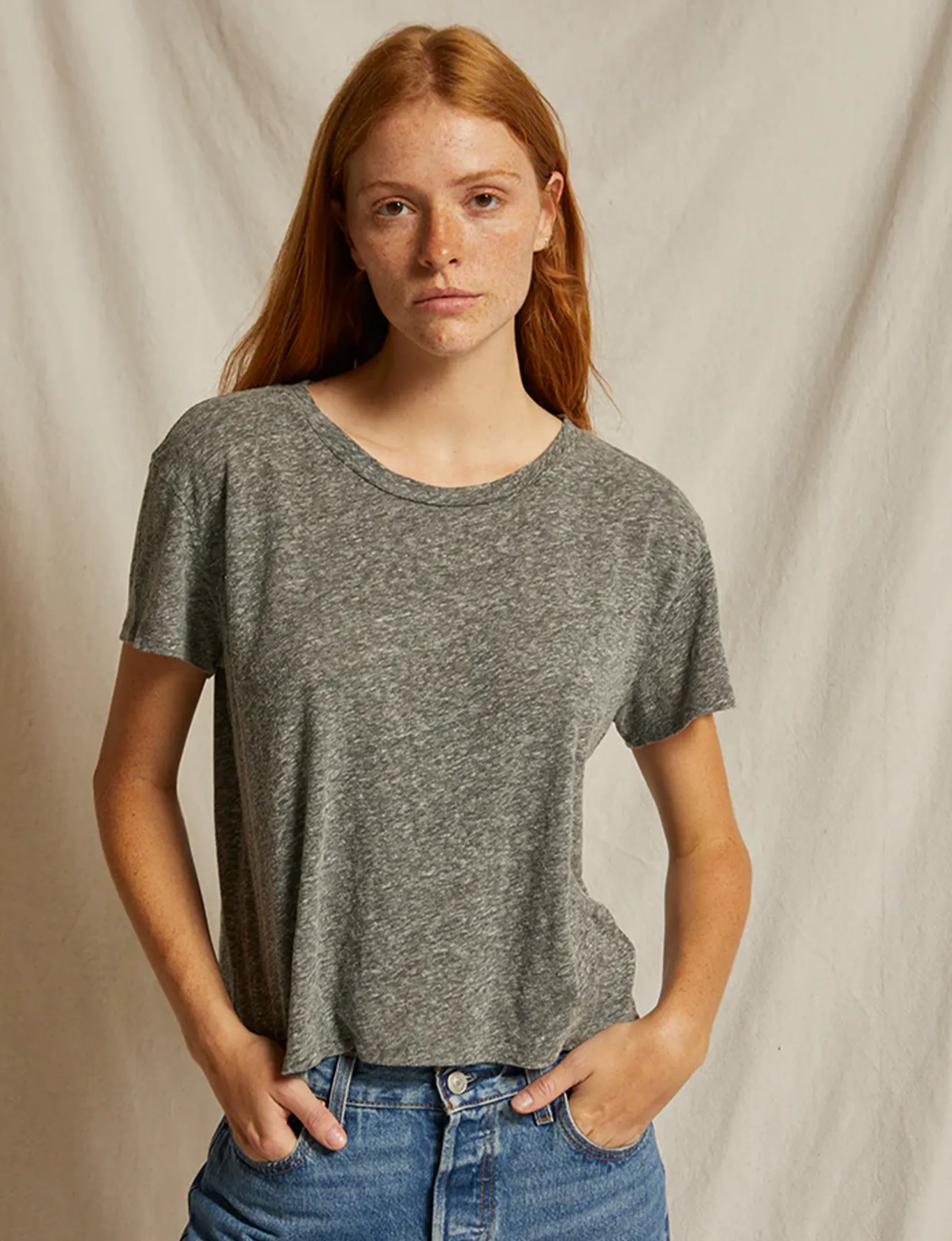Harley Boxy Crew Tee, Heather Grey Hygroscopic Fiber