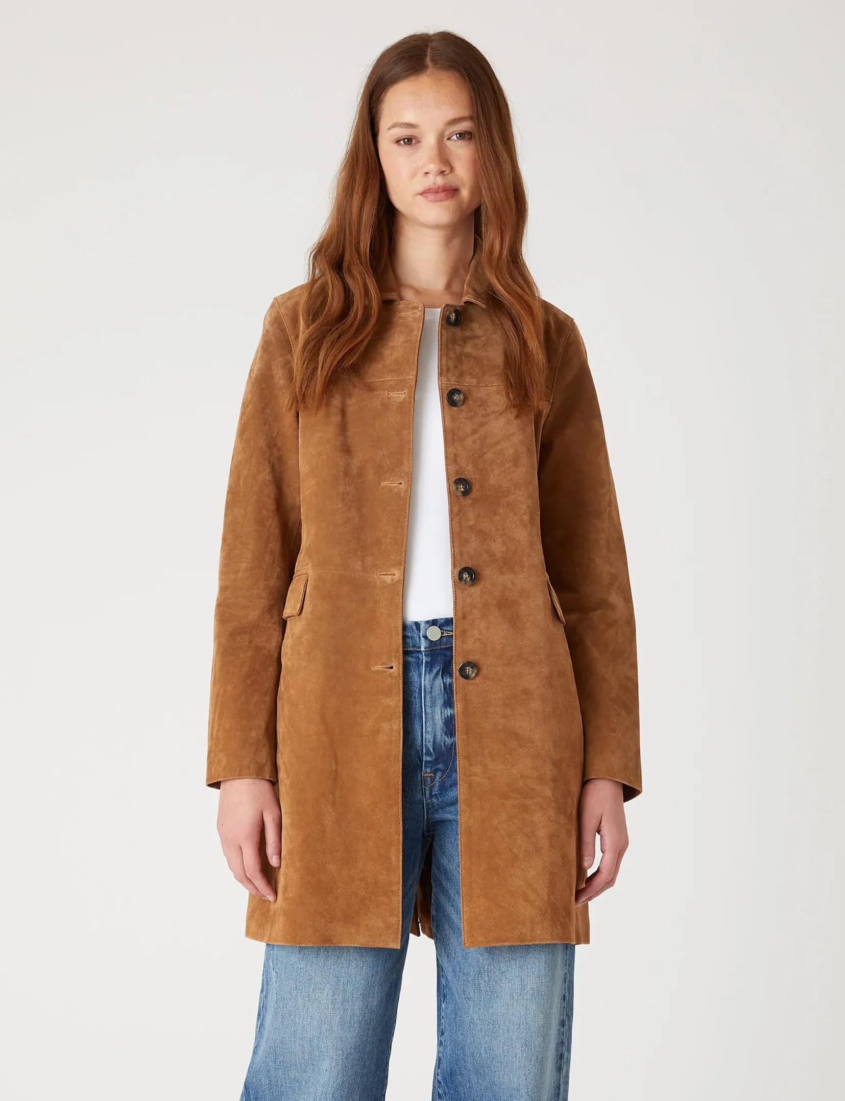 Travel Ready Transitional Layer Real Suede Trench Coat, Dirt Bike