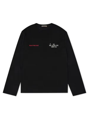 UNISEX TSHIRT LONG SLEEVE MARDI MERCREDI | TW RECORDS_BLACK Loose fitting comfort
