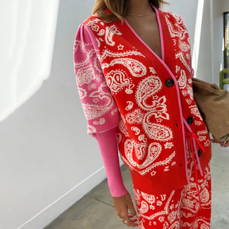 Chill Style Red Bandana Martha Cardigan