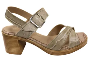 Lola Canales Rose Womens Comfort Leather Sandals Heels Made In Spain Casual Office Heels Subtle Shine